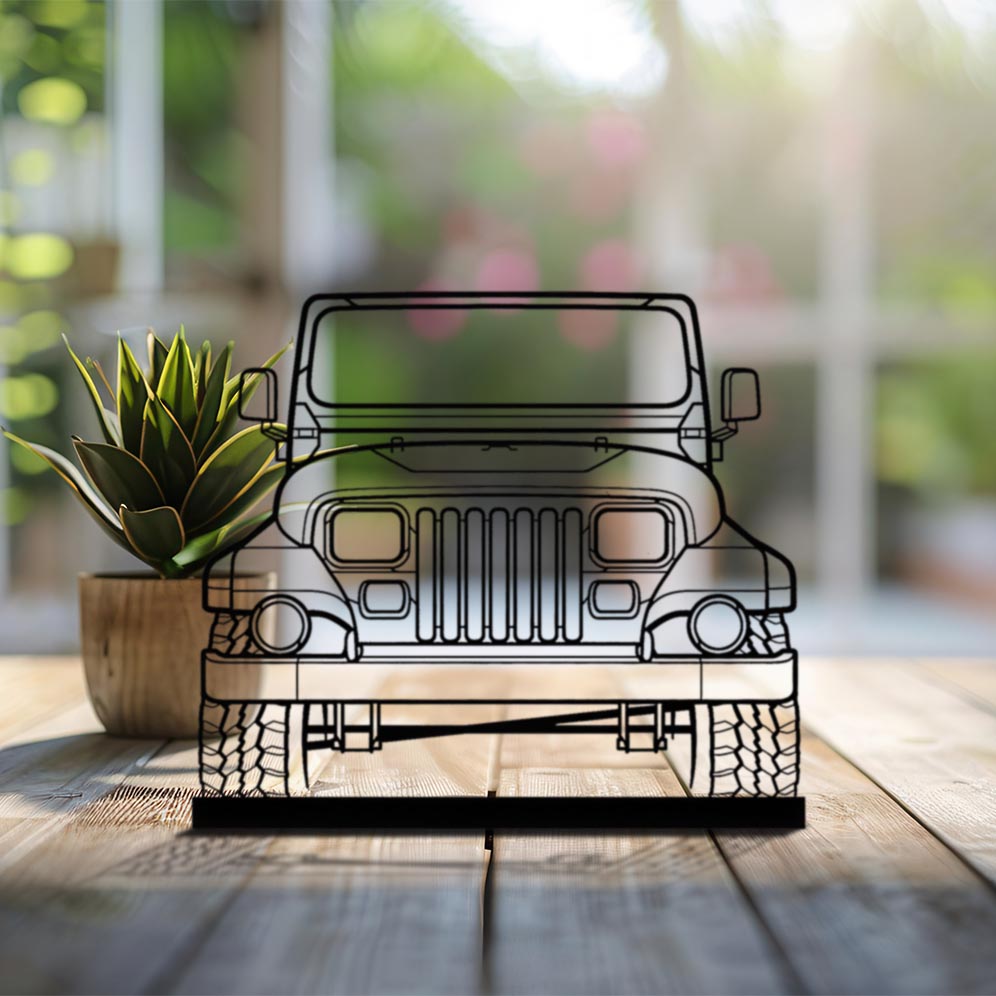 Wrangler Sahara 1988 Front Silhouette Metal Art Stand