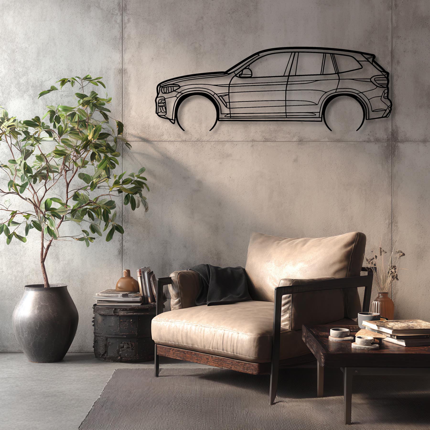X3 M40i Detailed Silhouette Metal Wall Art