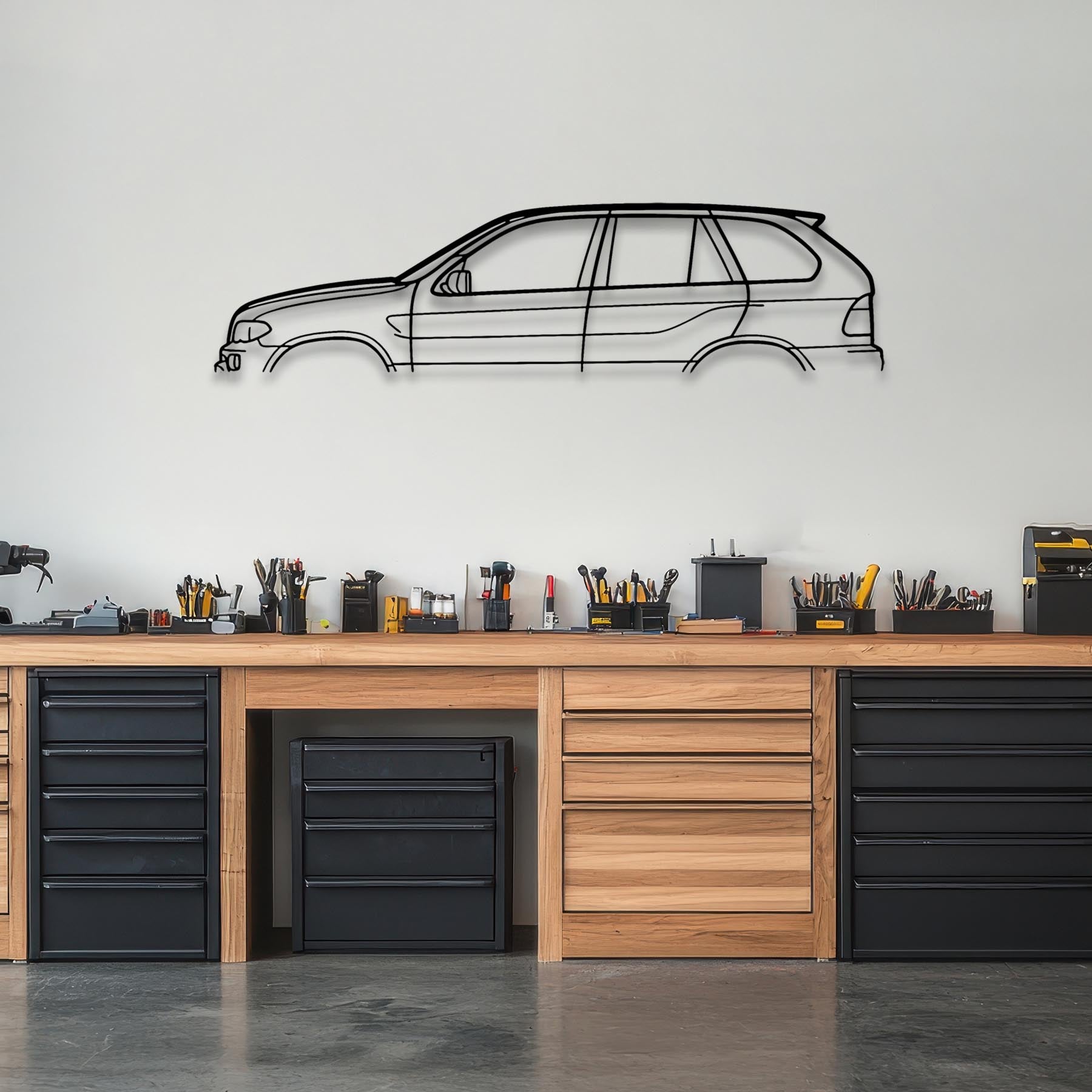 X5 2001 Classic Silhouette Metal Wall Art