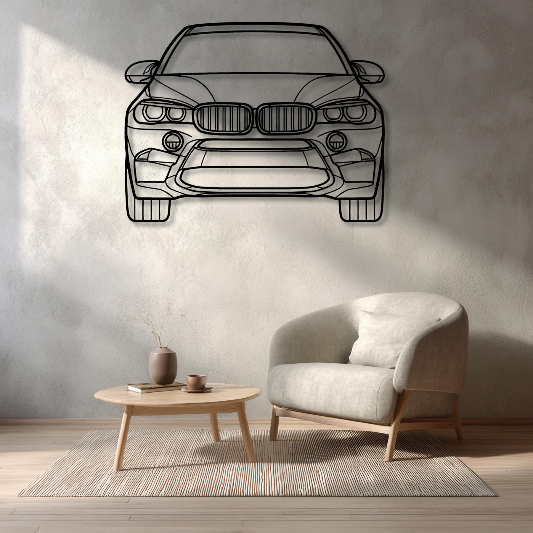 X6M 2017 Front Silhouette Metal Wall Art