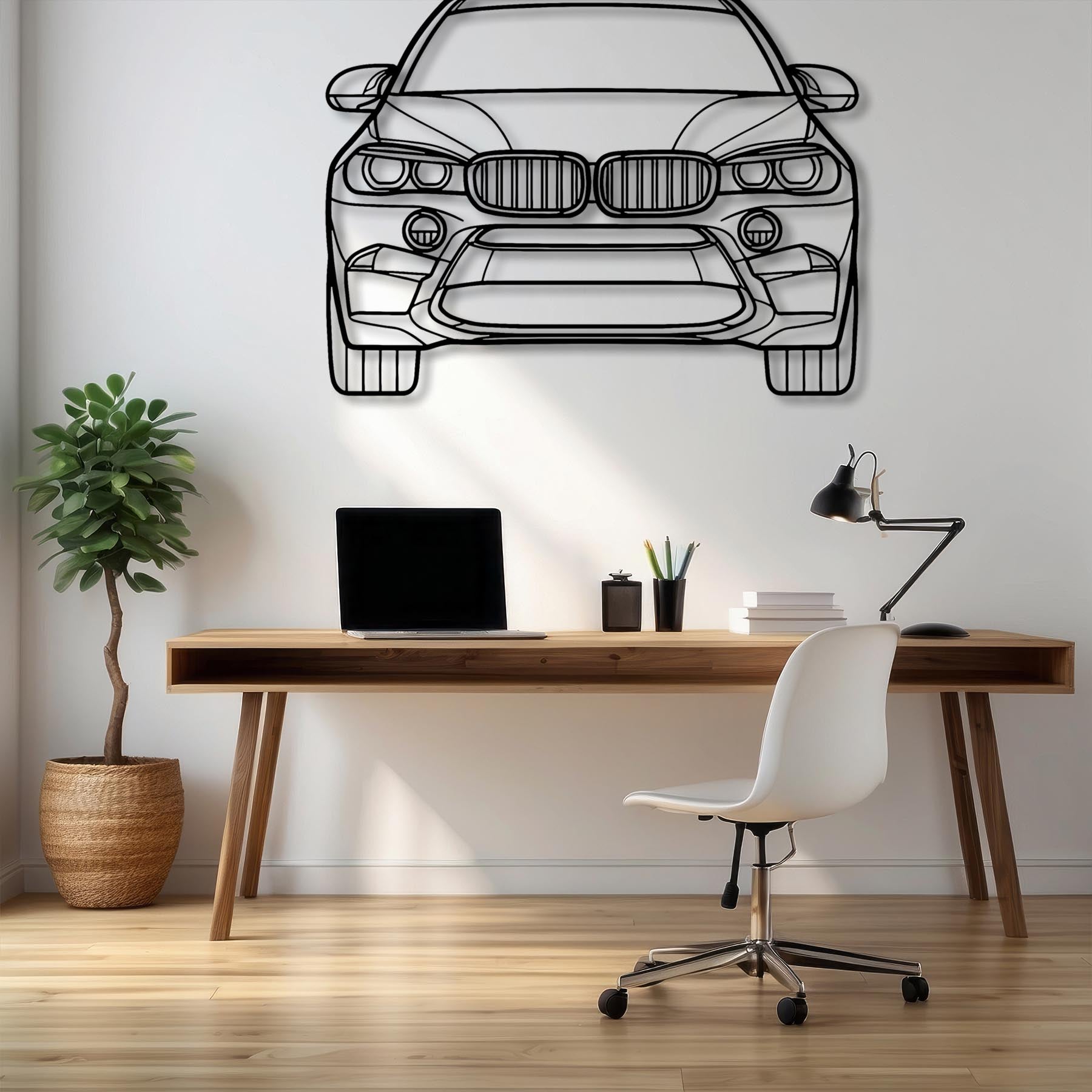 X6M 2017 Front Silhouette Metal Wall Art