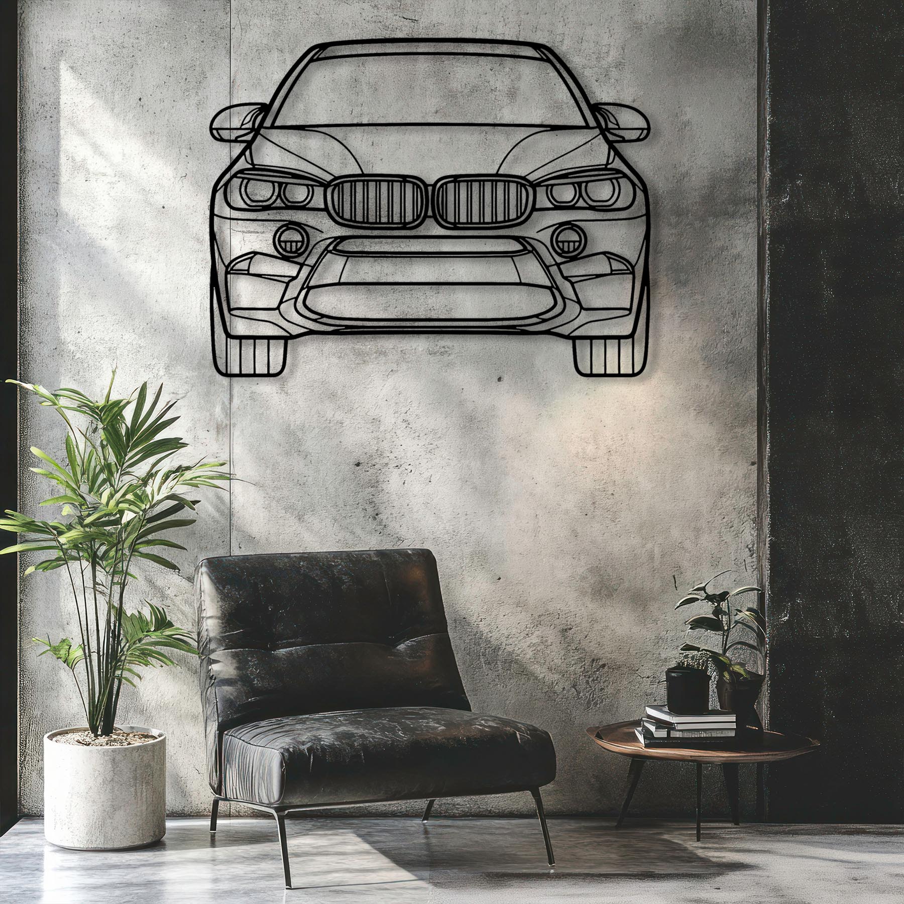 X6M 2017 Front Silhouette Metal Wall Art