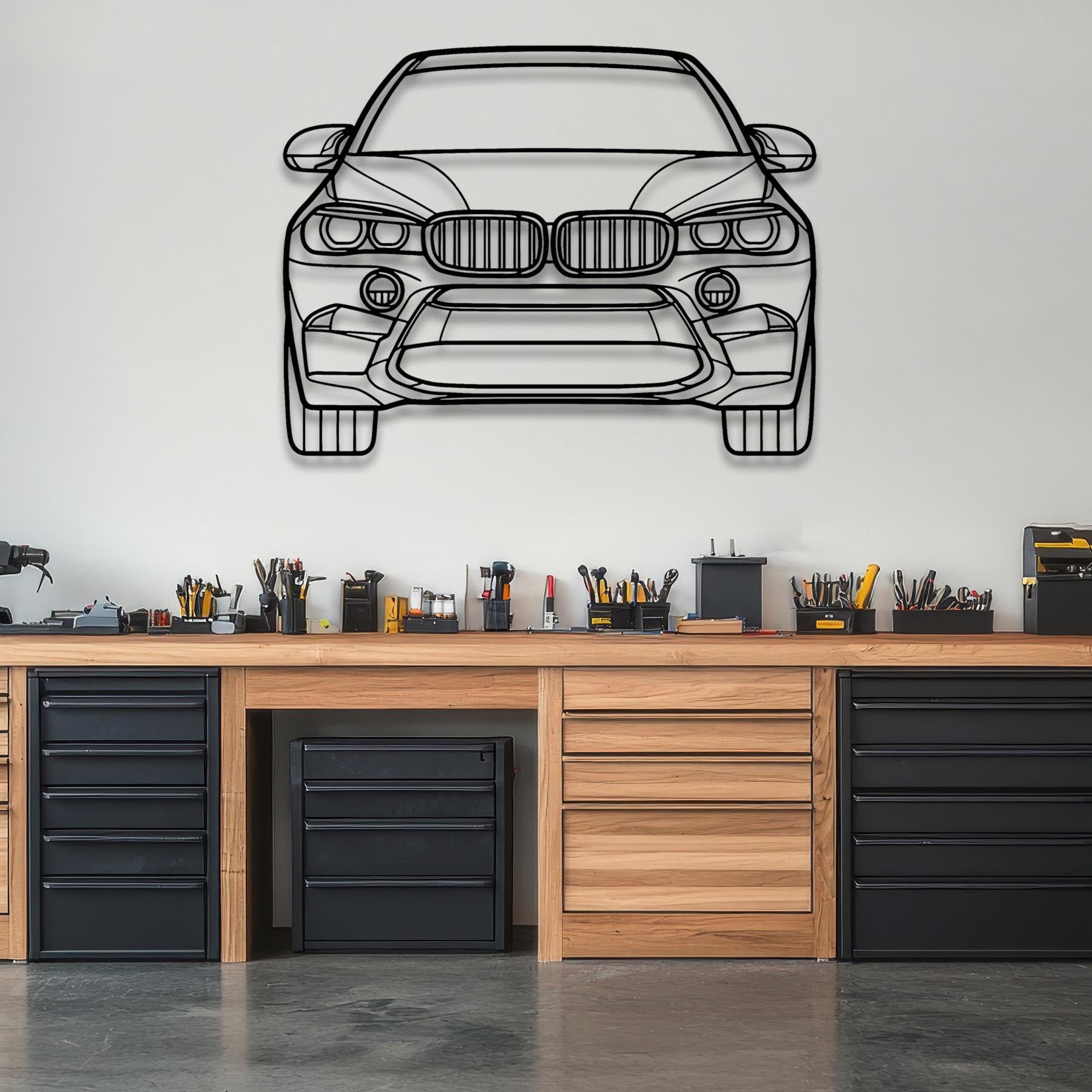 X6M 2017 Front Silhouette Metal Wall Art