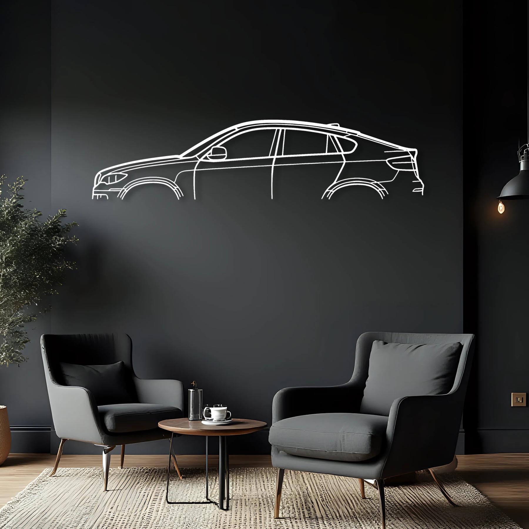 X6 2013 Classic Silhouette Metal Wall Art