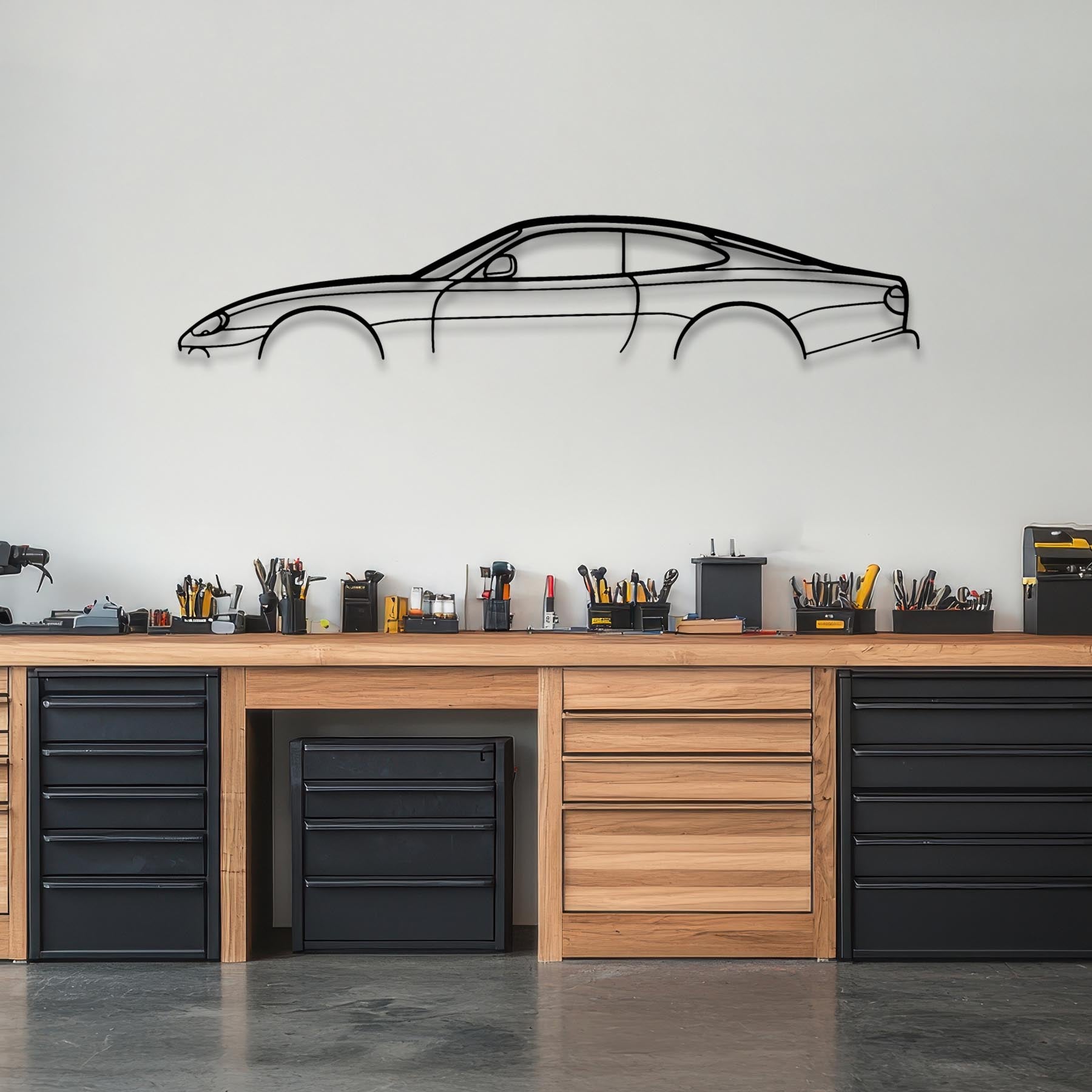 XK8 2000 Classic Silhouette Metal Wall Art