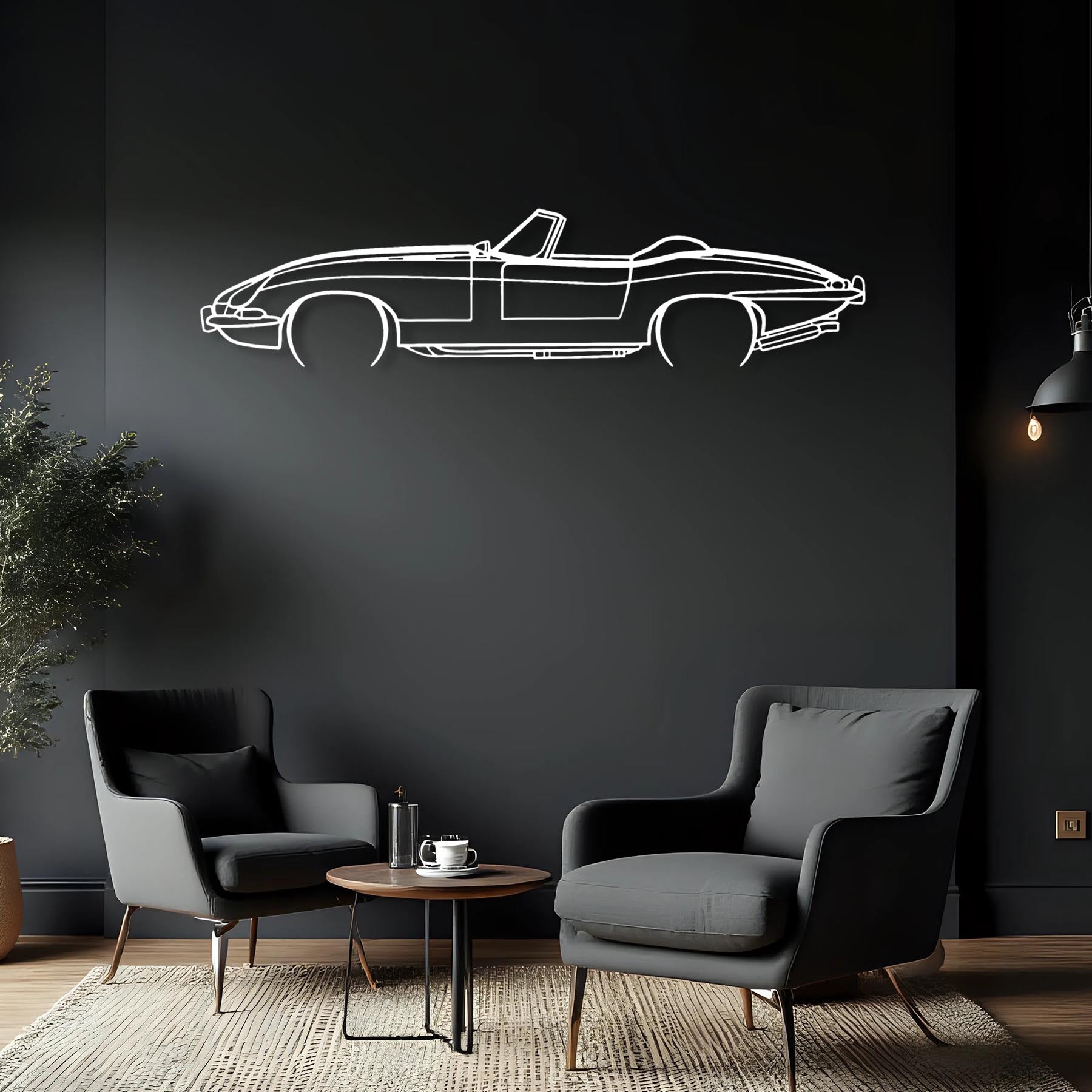 XKE Convertible 1967 Detailed Silhouette Metal Wall Art