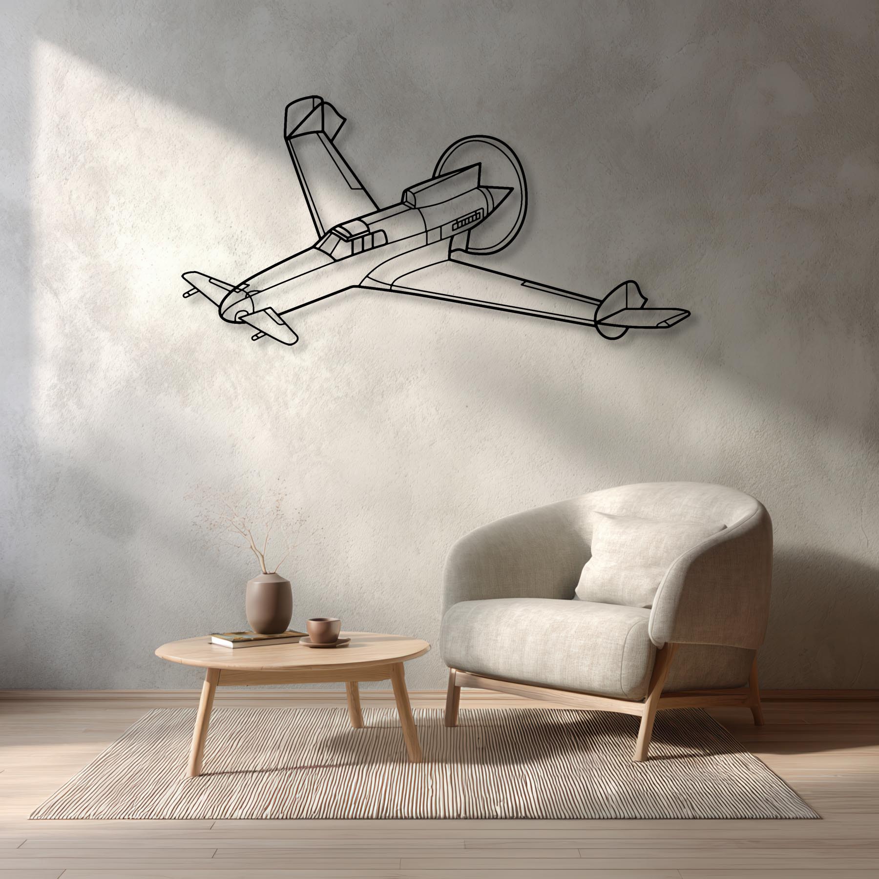 XP-55 Ascender Angle Metal Aircraft Wall Art - NCP0501