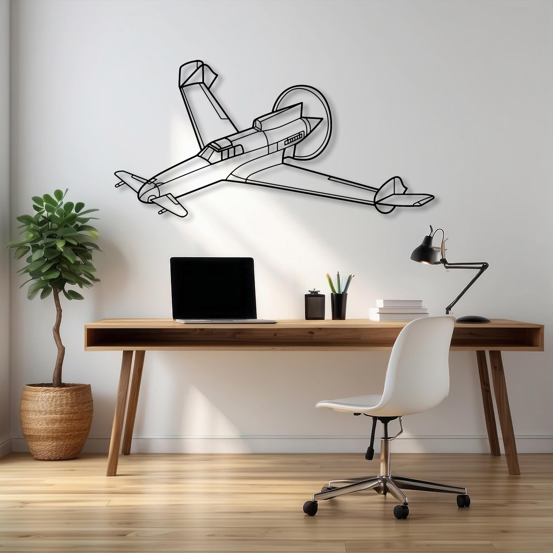 XP-55 Ascender Angle Metal Aircraft Wall Art - NCP0501