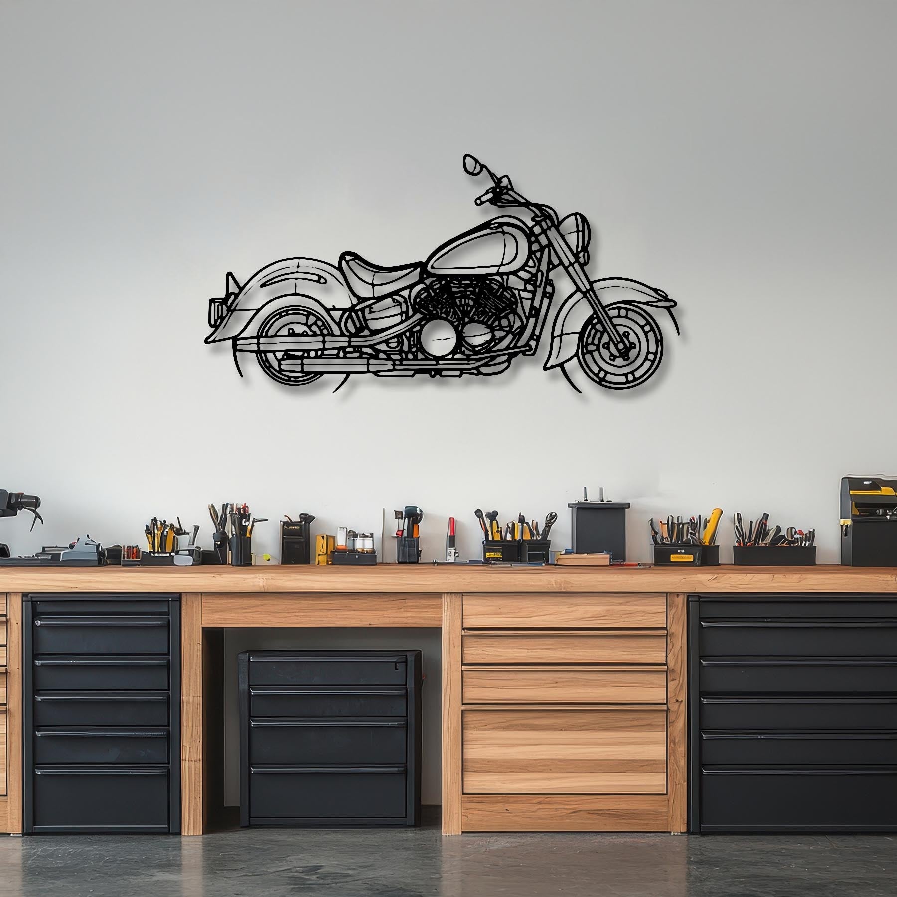 XVZ1300 Royal Star 1996 Silhouette Metal Wall Art