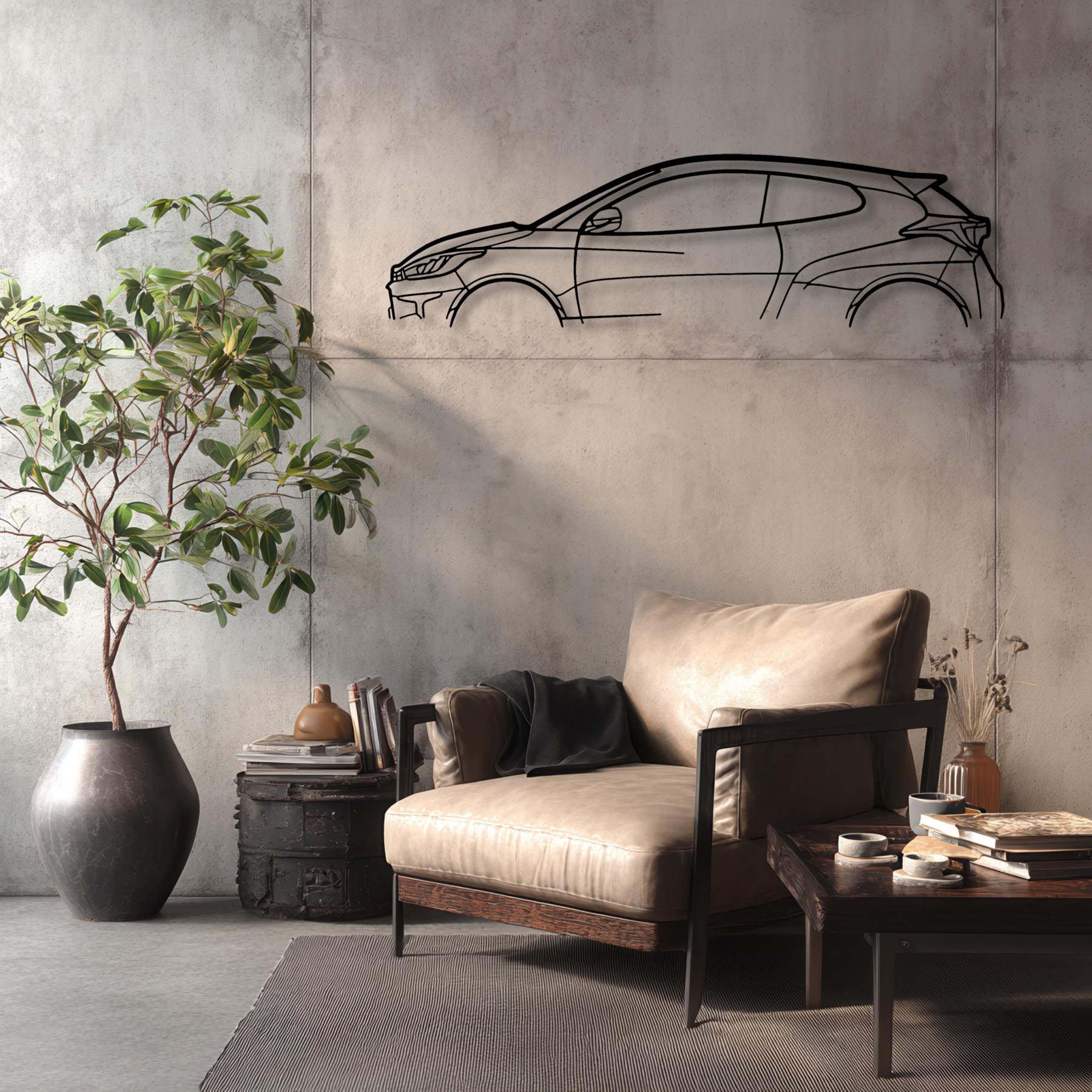 Yaris GR 2020 Classic Silhouette Metal Wall Art