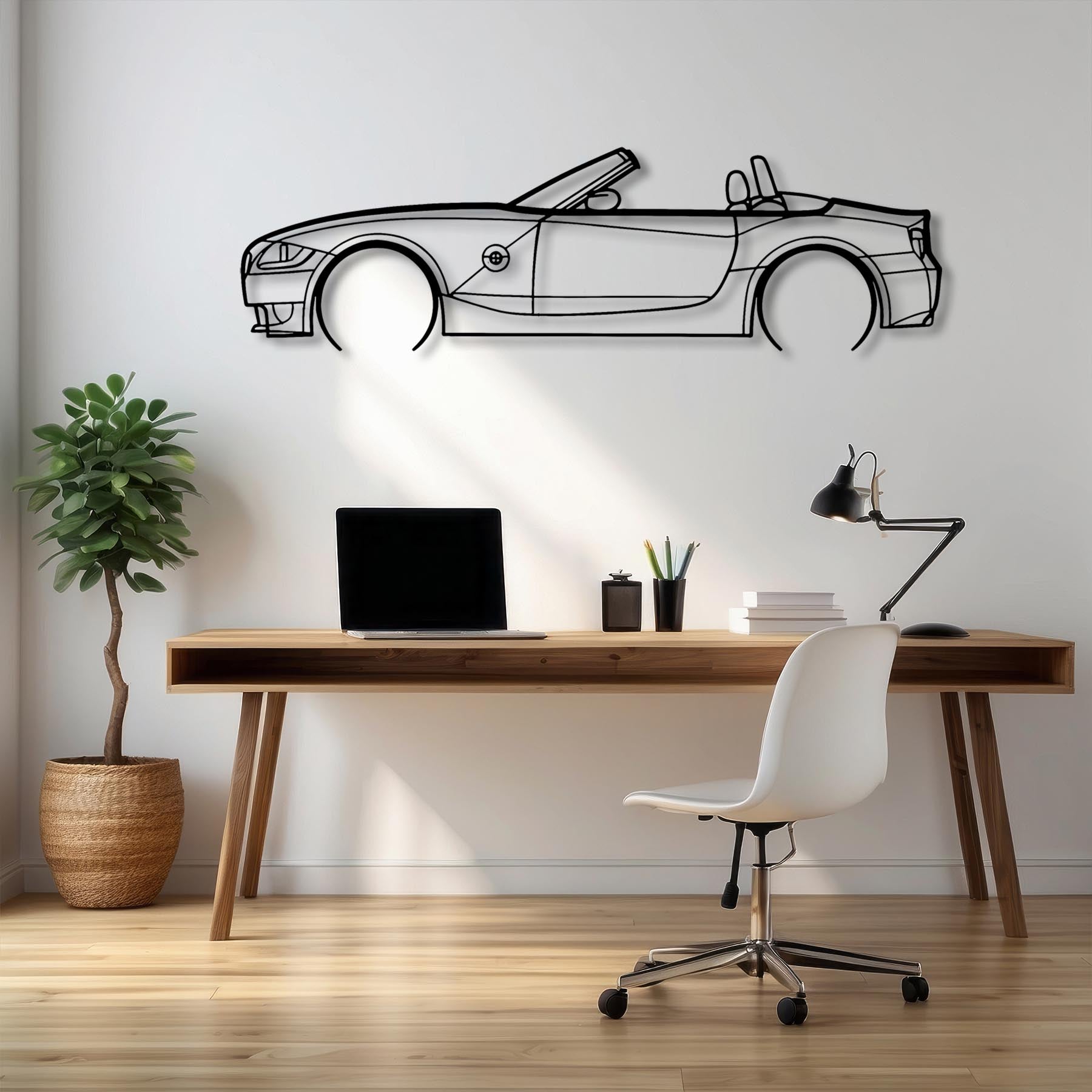 Z4M Roadster e85 Detailed Silhouette Metal Wall Art