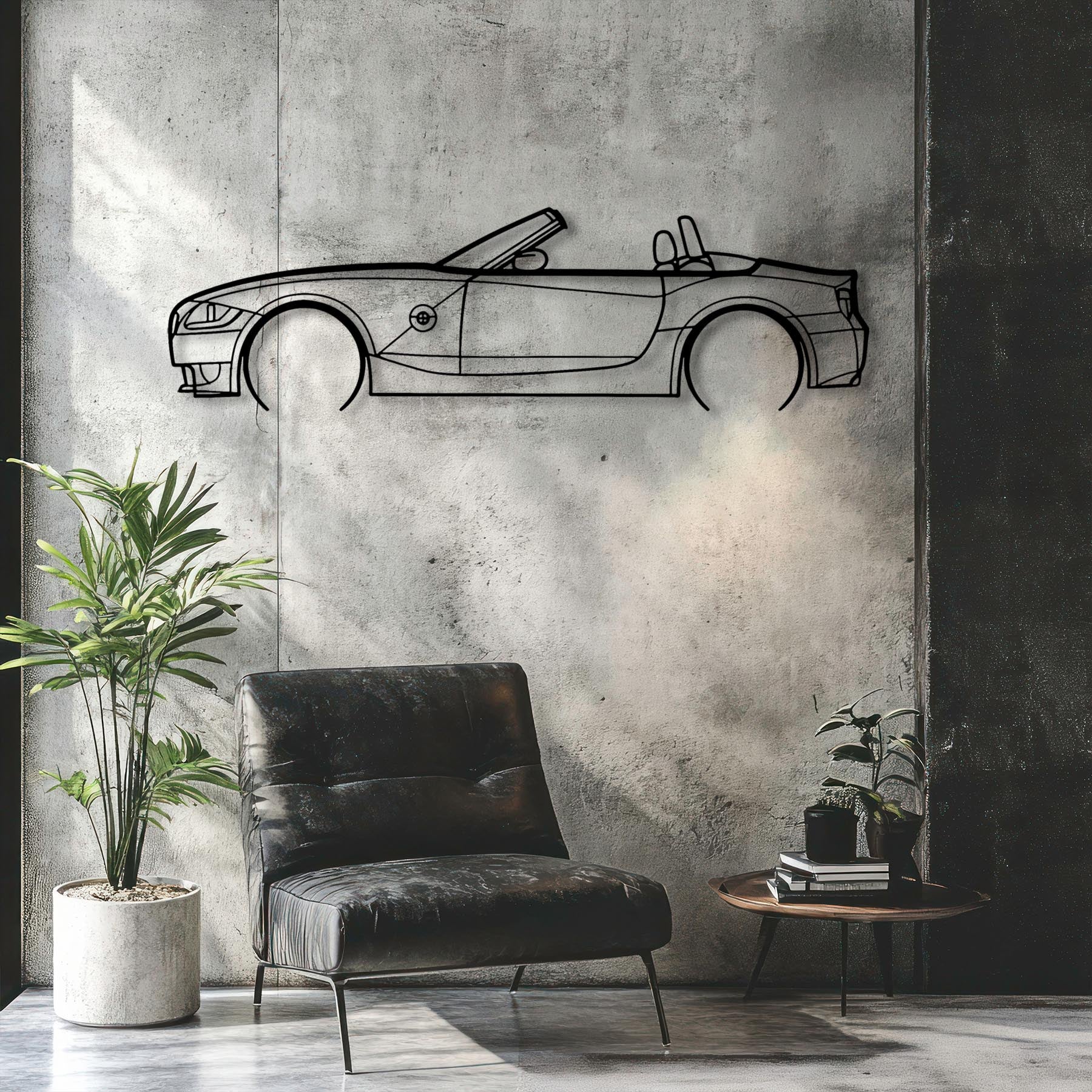 Z4M Roadster e85 Detailed Silhouette Metal Wall Art