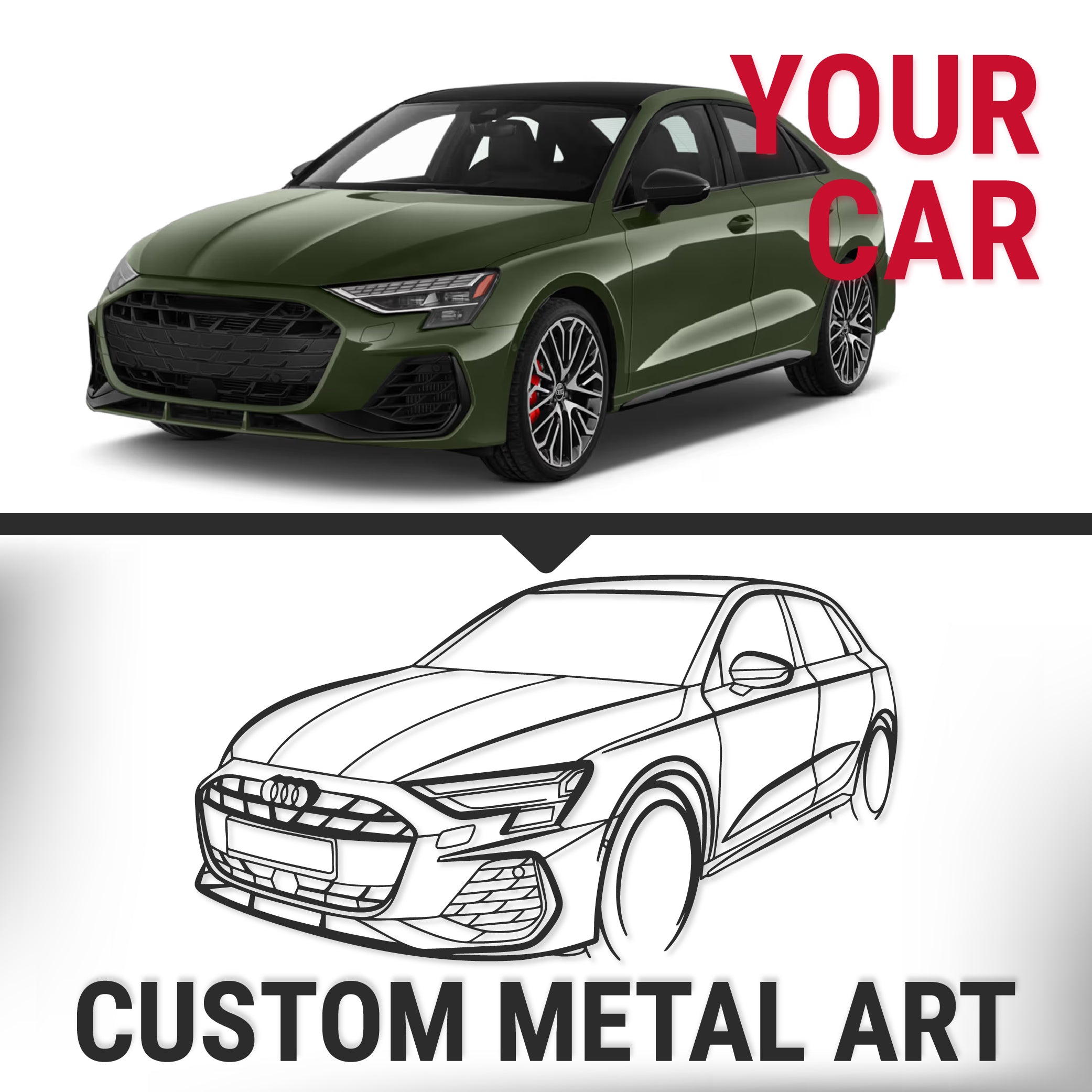 Your Custom Car Silhouette Metal Wall Art Service