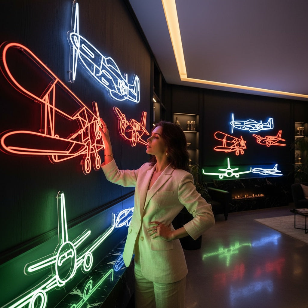 Your Custom Aircraft  Neon Silhouette