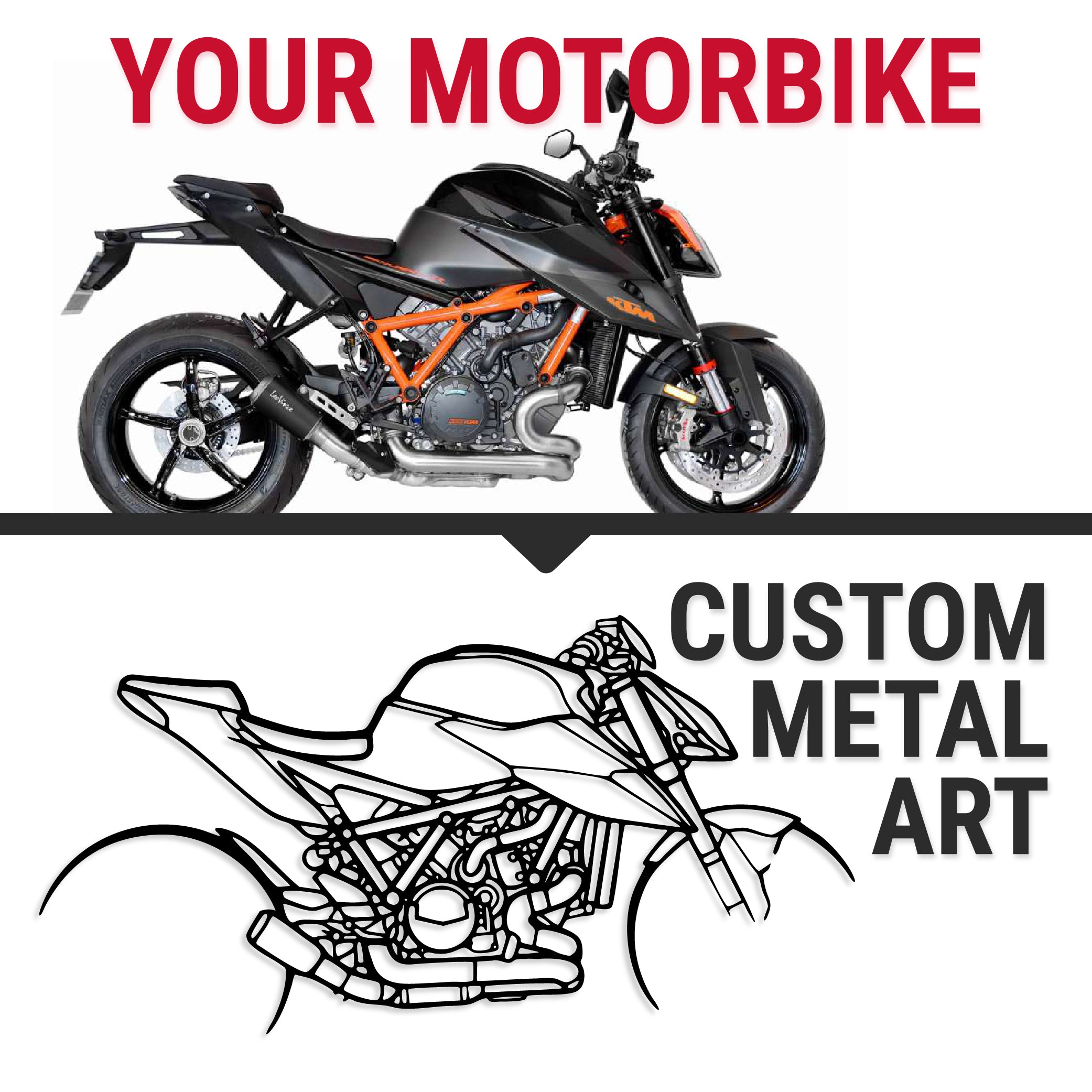 Your Custom Bike Silhouette Metal Wall Art