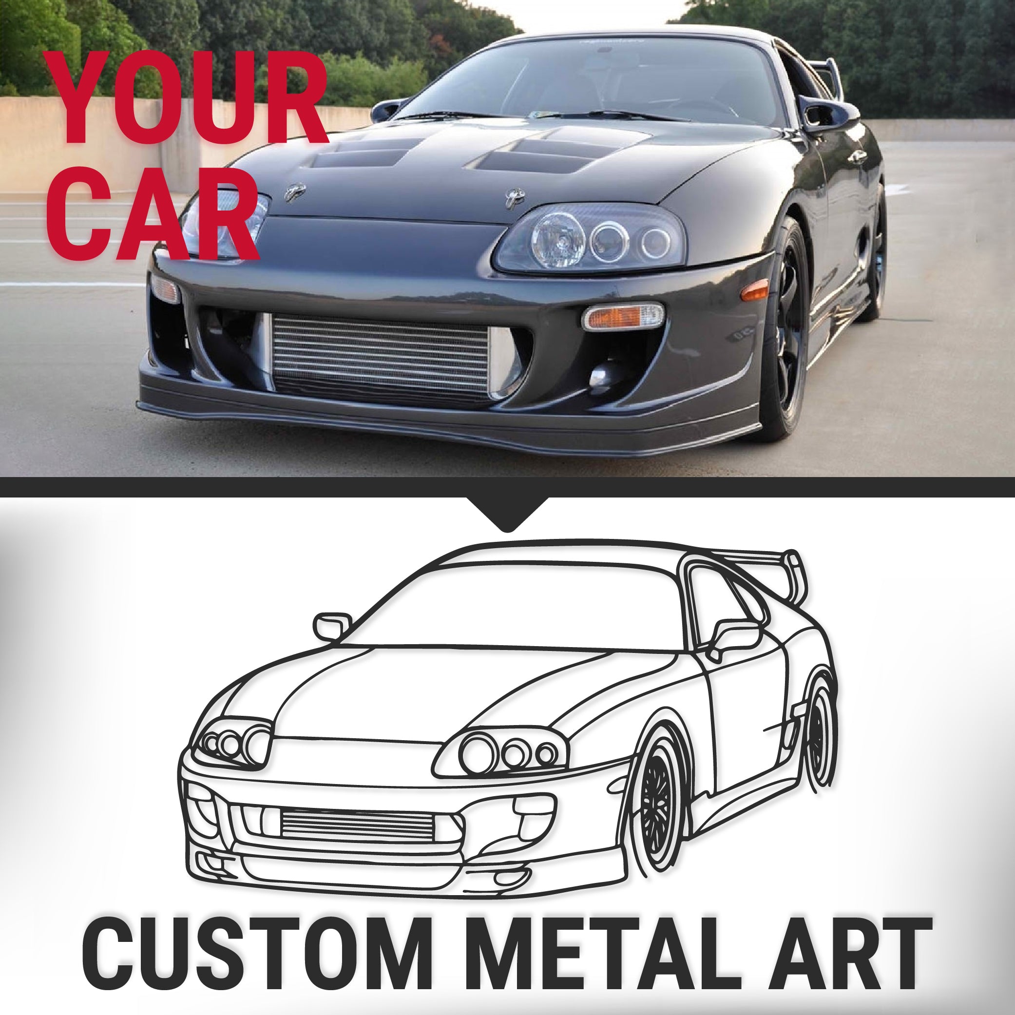 Your Custom Car Silhouette Metal Wall Art Service