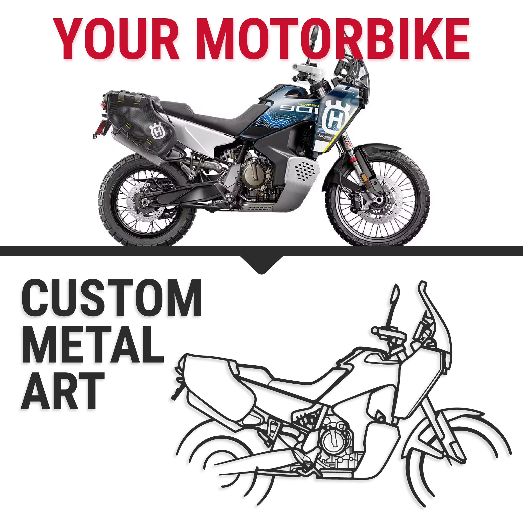 Your Custom Bike Silhouette Metal Wall Art