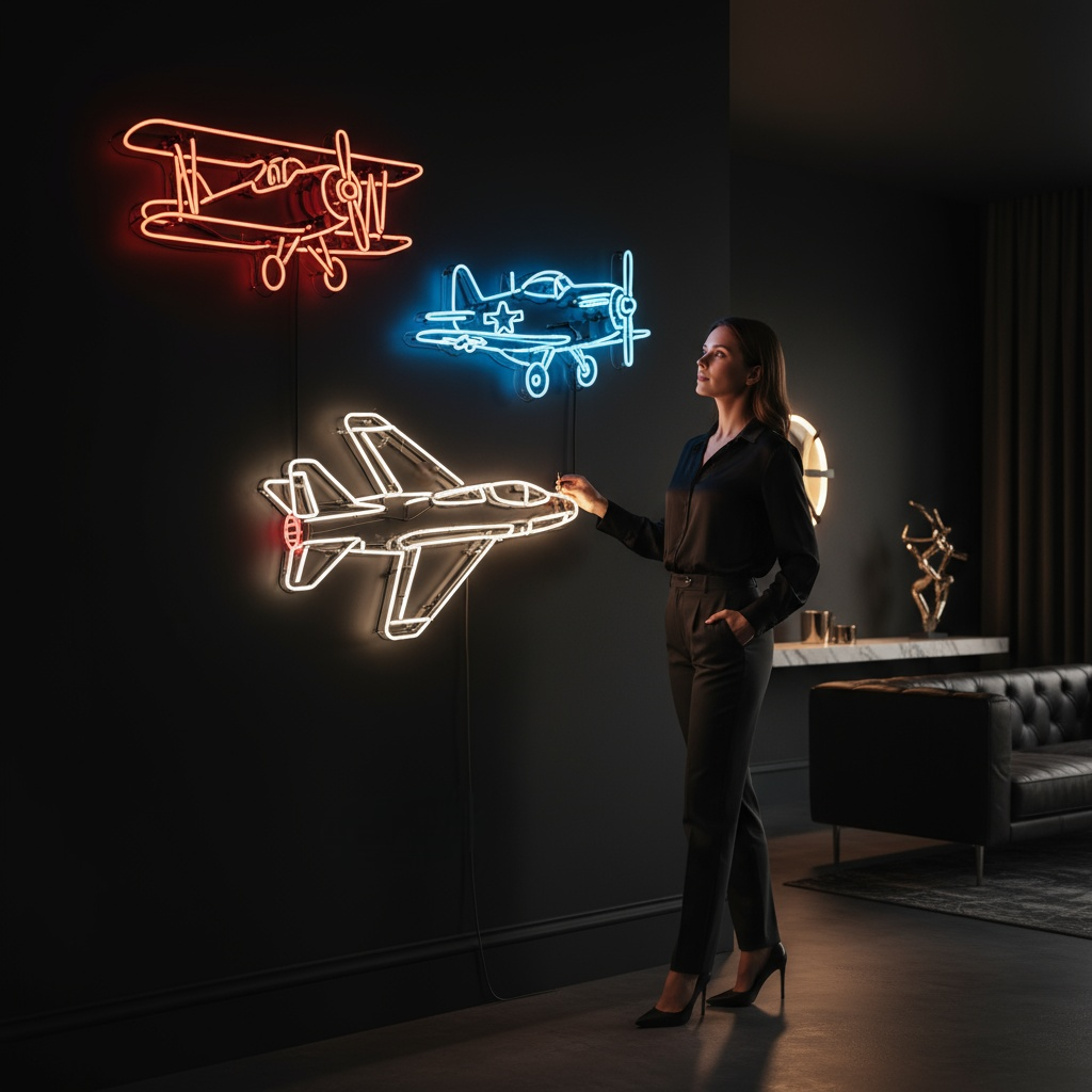 Your Custom Aircraft  Neon Silhouette