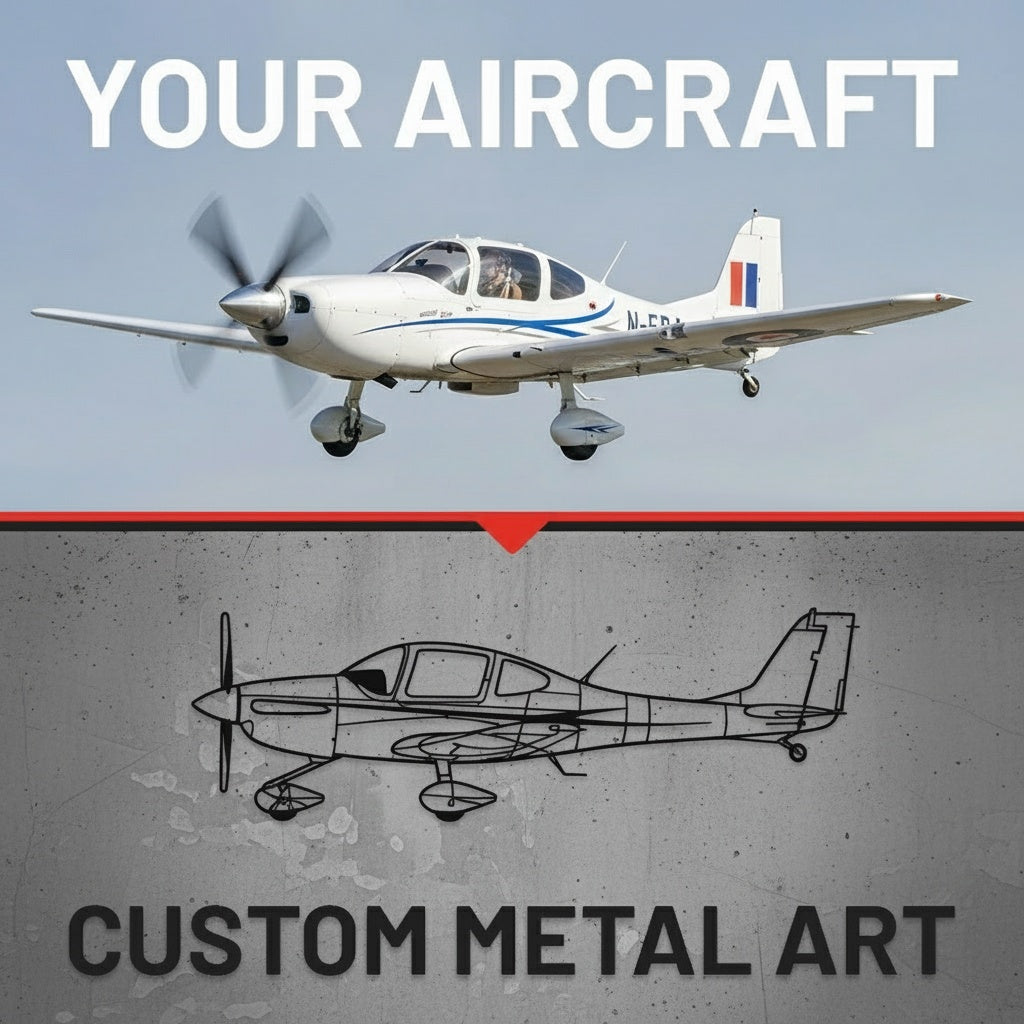 Your Custom Aircraft Silhouette Metal Wall Art