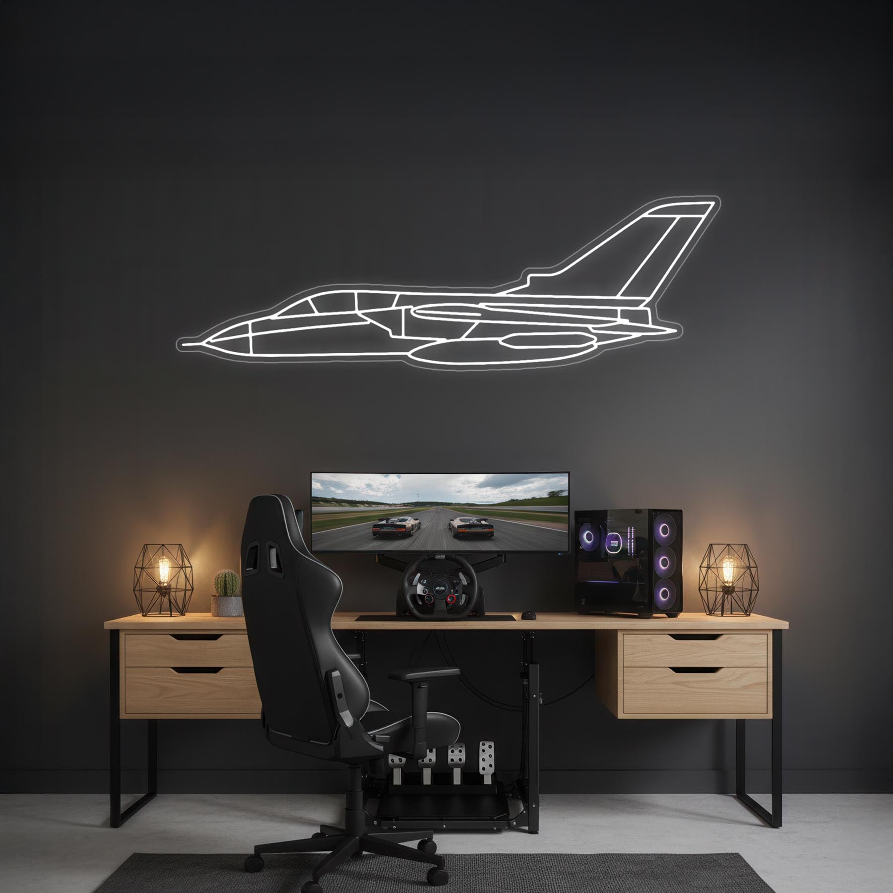 185F floatplane Neon Silhouette