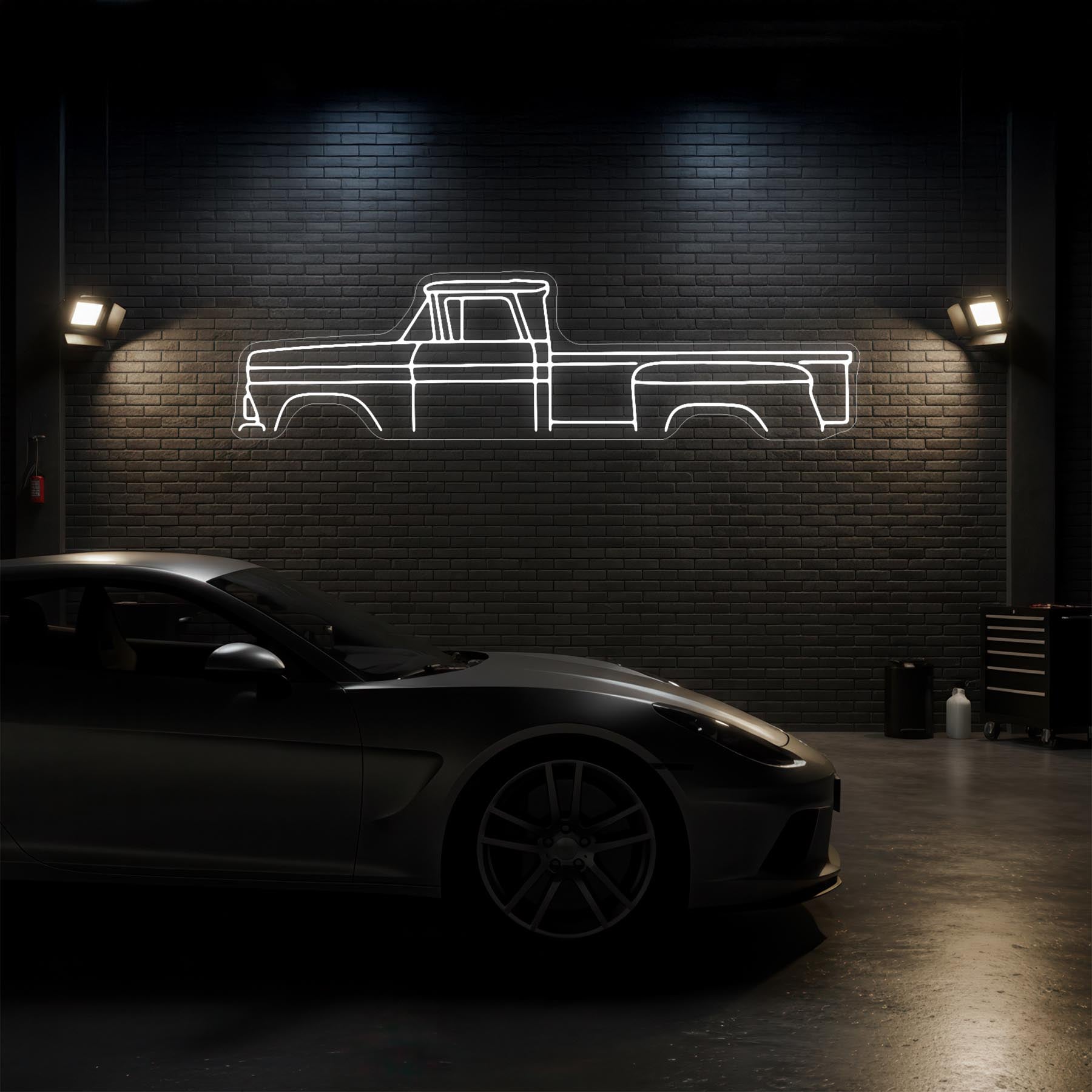 1960 Pickup Neon Silhouette