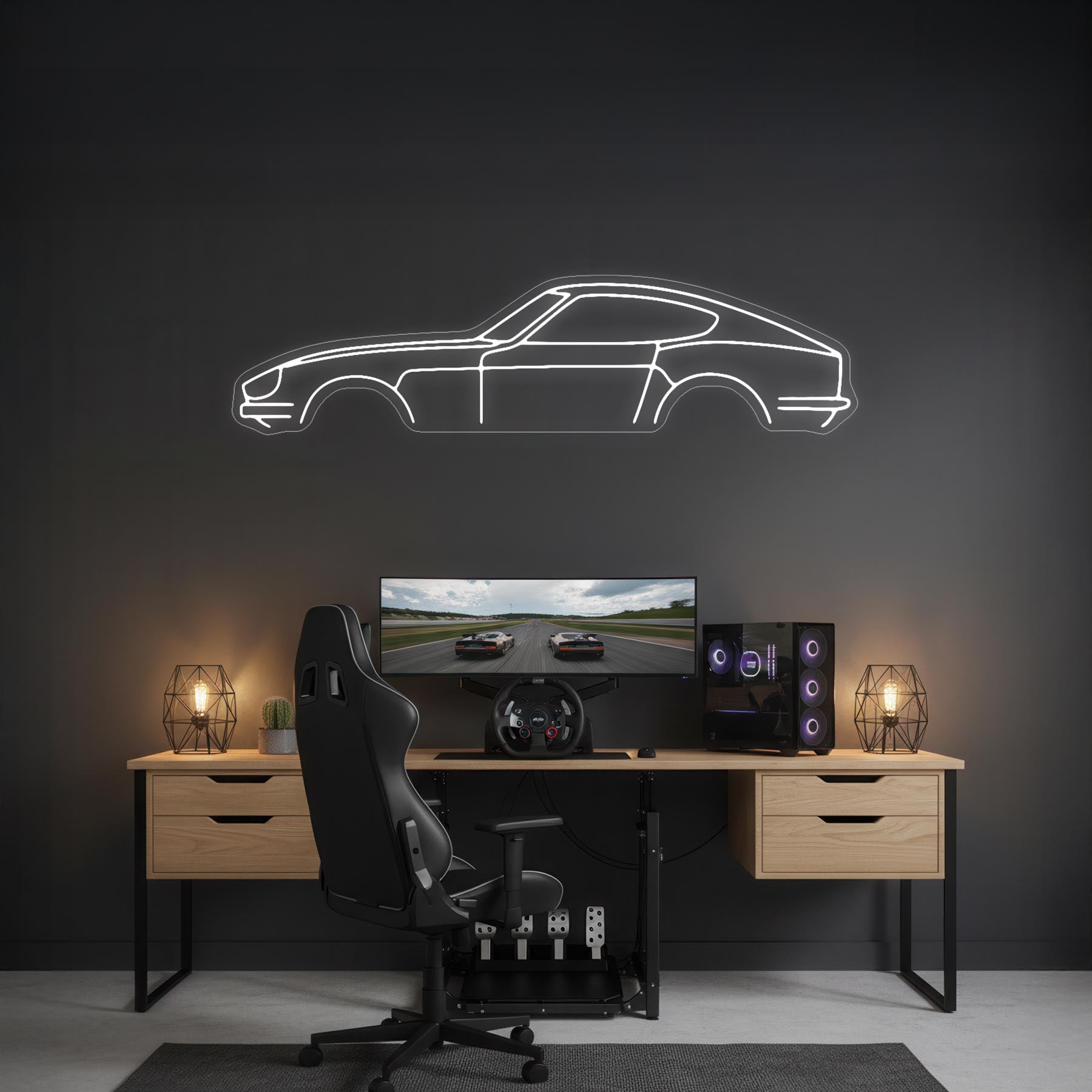 240z 280z Neon Silhouette