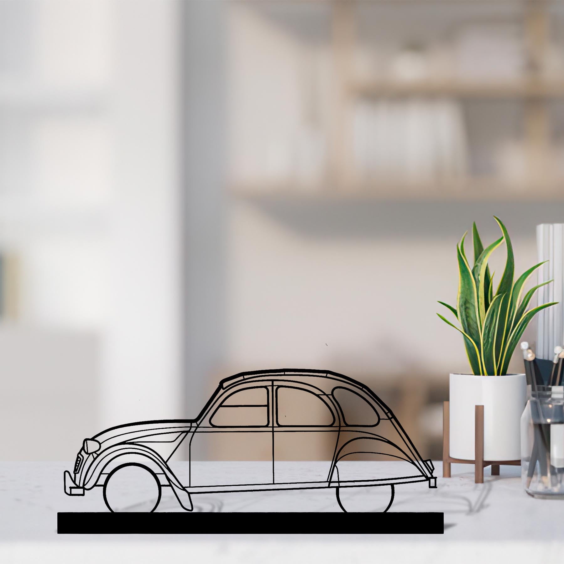 2CV Silhouette Metal Art Stand