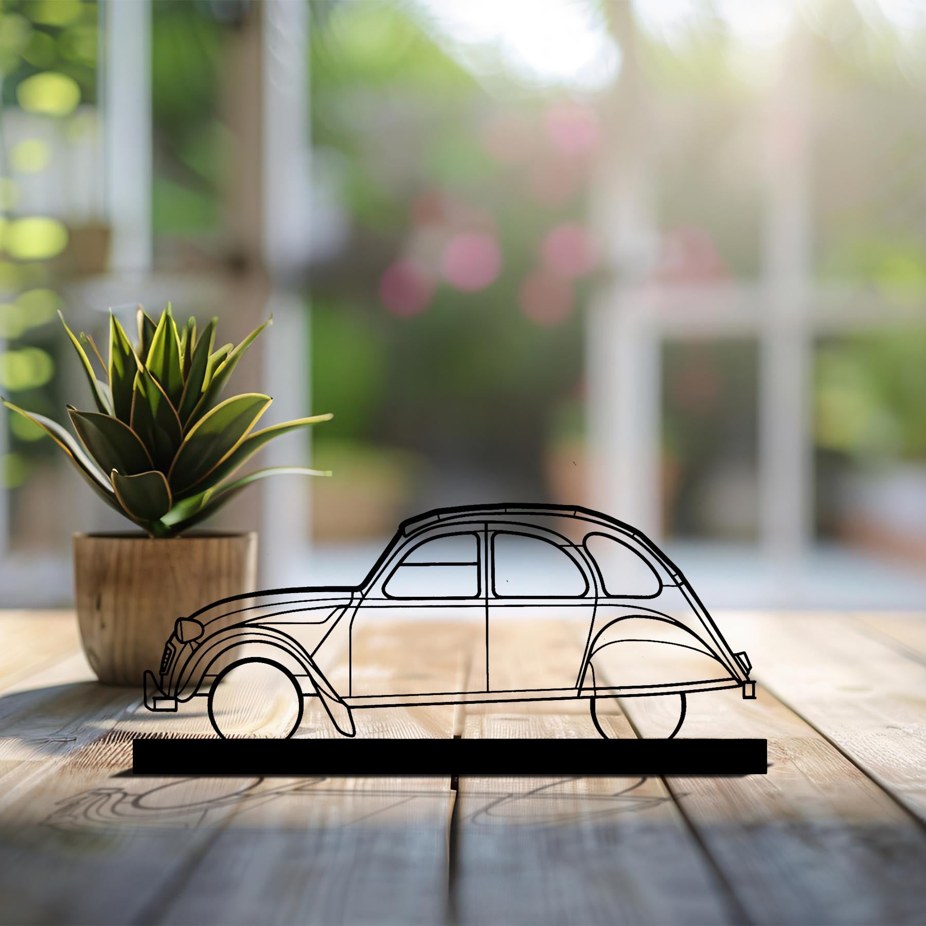 2CV Silhouette Metal Art Stand