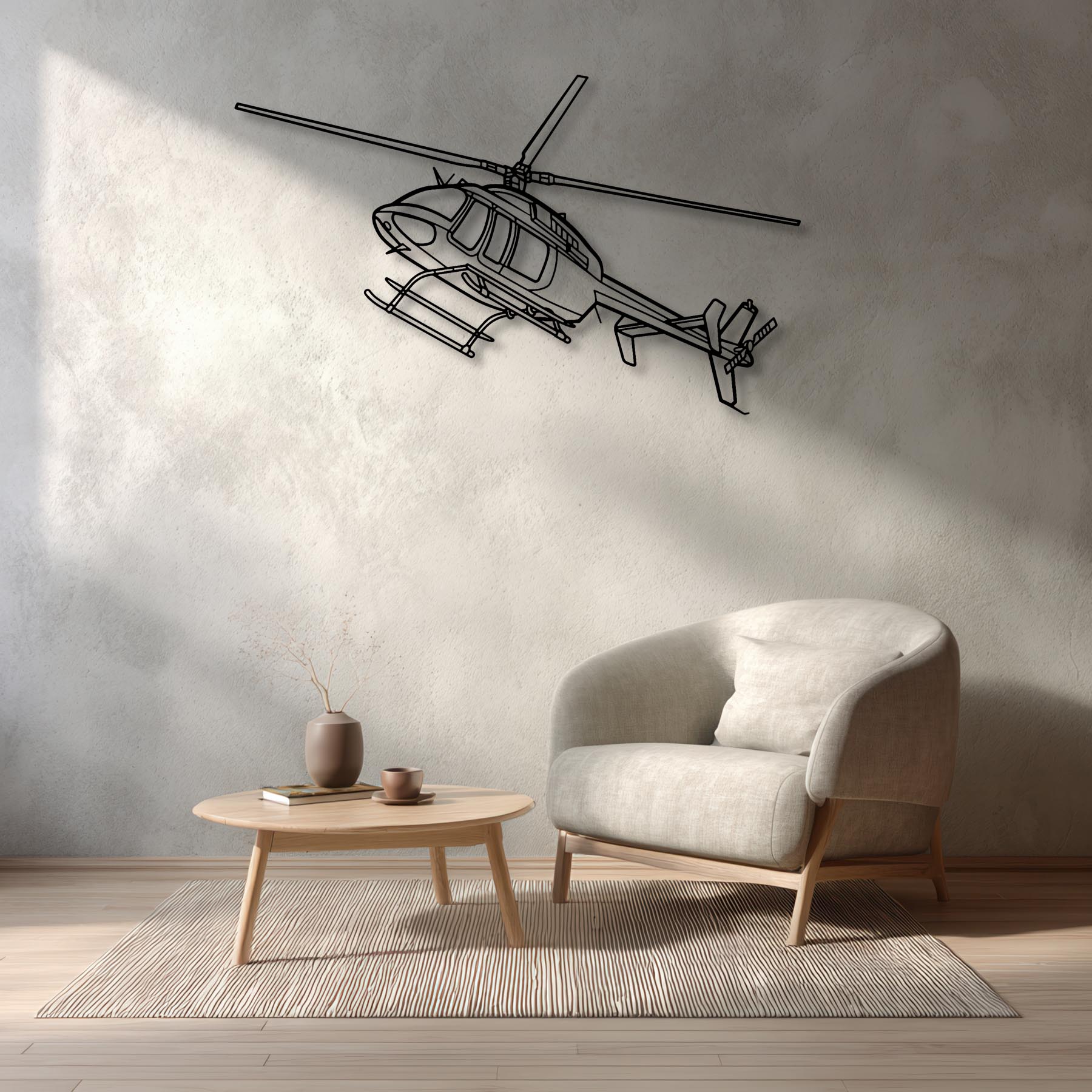 407GX Angle Metal Aircraft Wall Art - NCP0004
