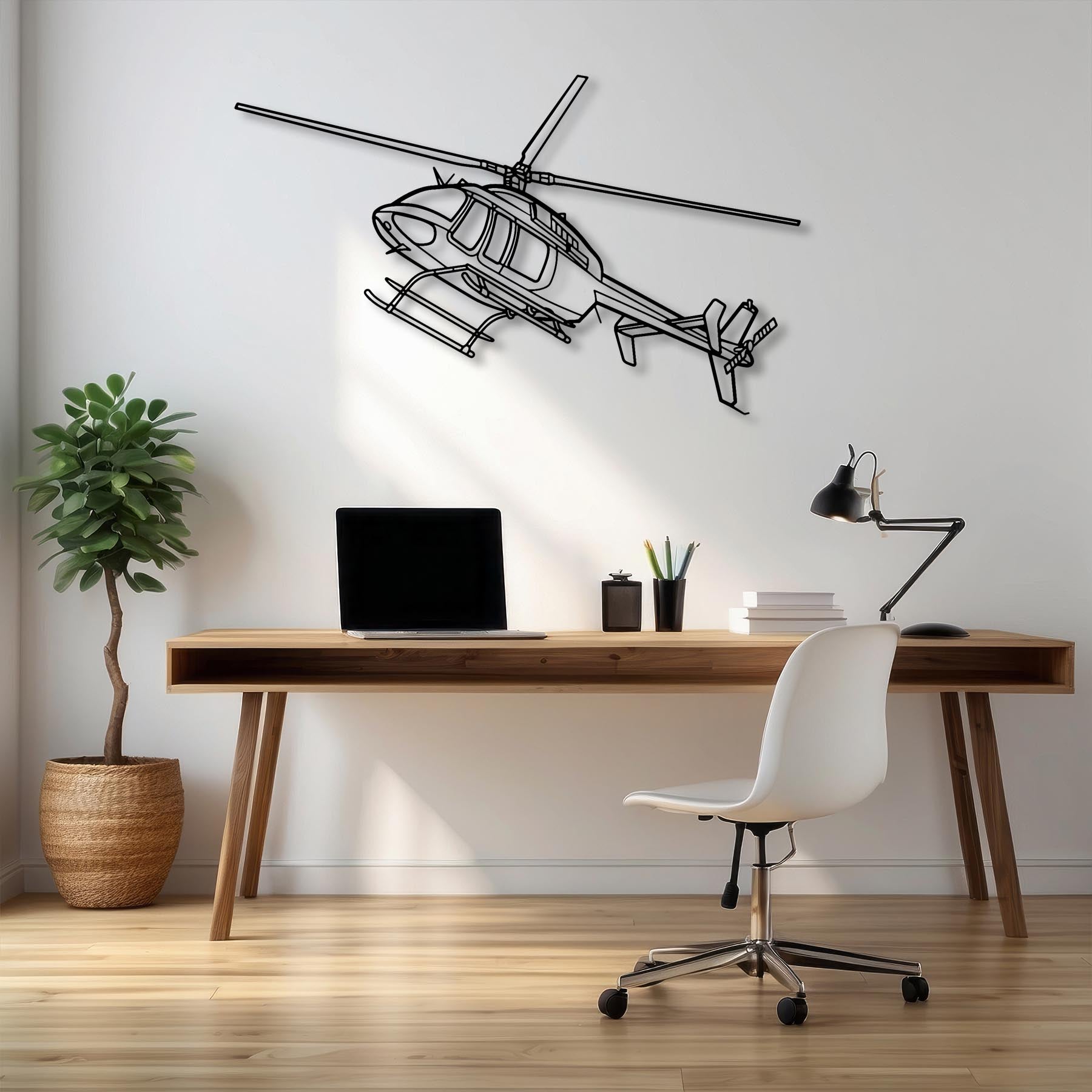 407GX Angle Metal Aircraft Wall Art - NCP0004