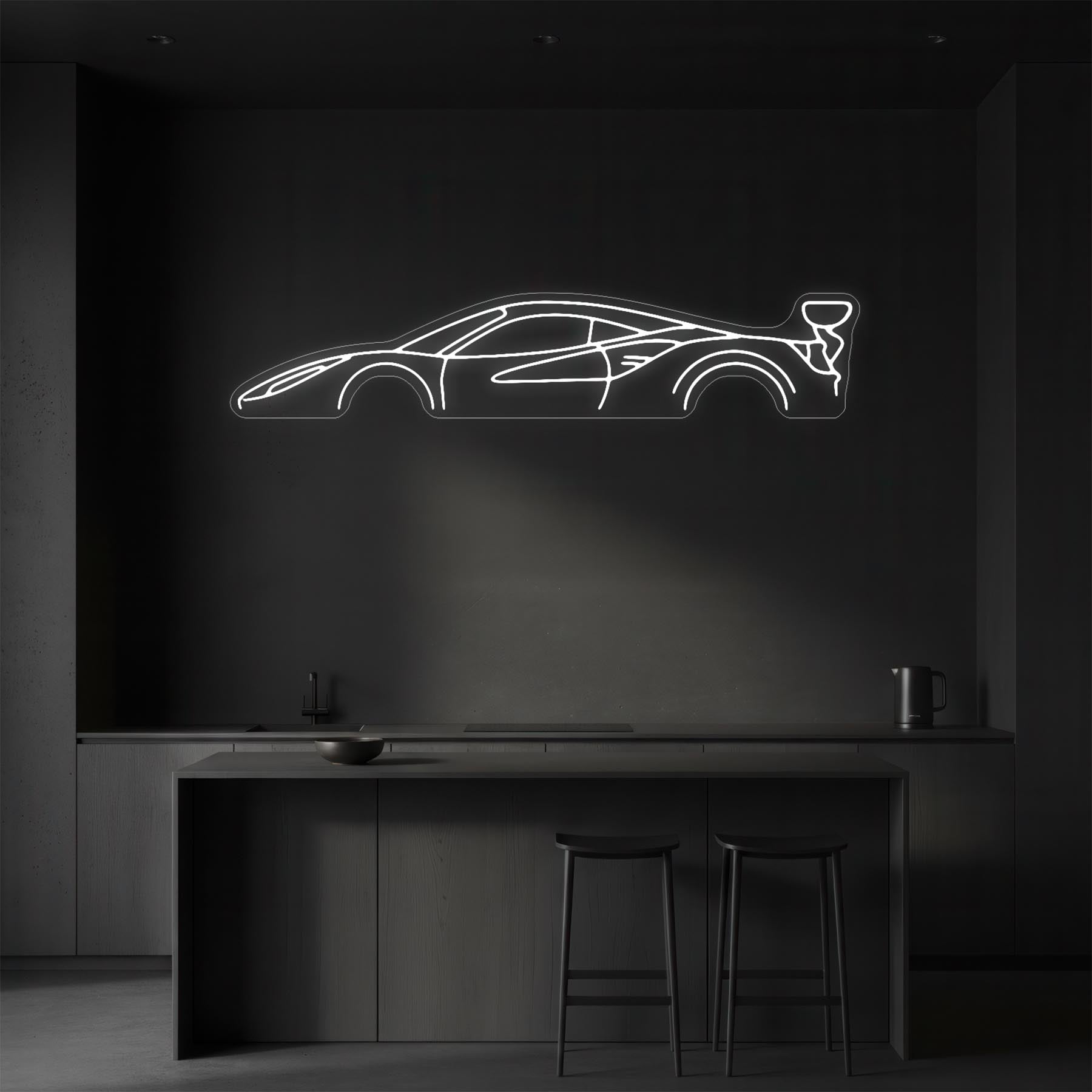 488 Race Neon Silhouette