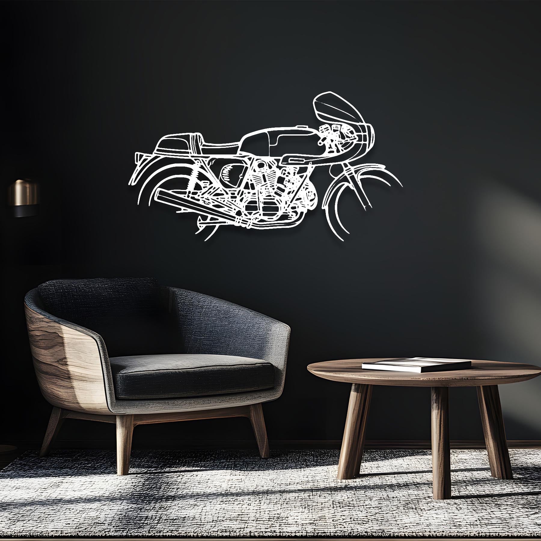900SS 1977 Silhouette Metal Wall Art