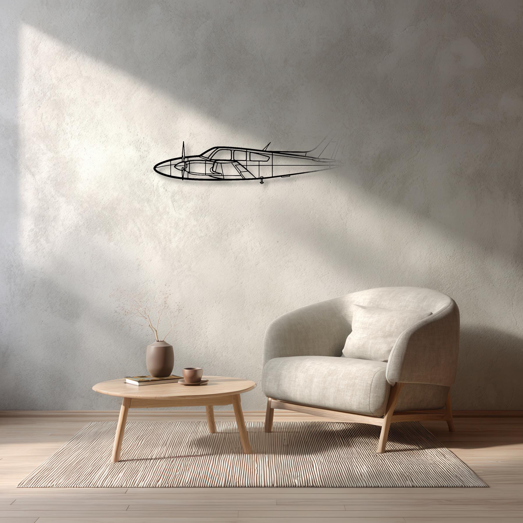 95-B55 Baron Metal Aircraft Wall Art - NCP0151