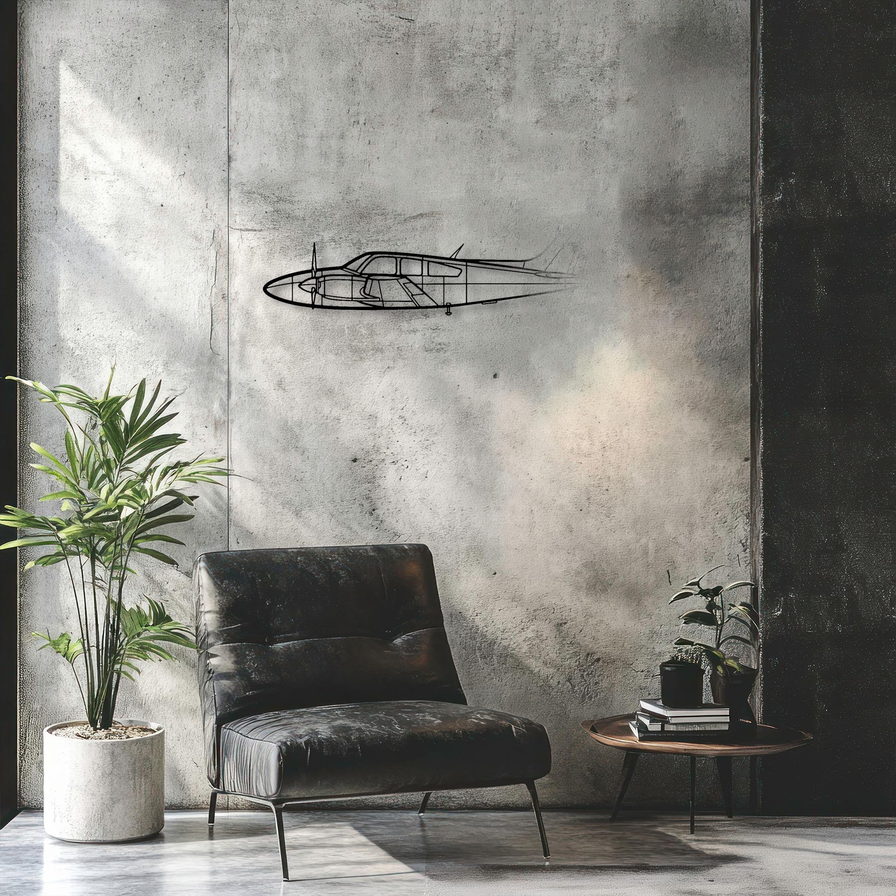 95-B55 Baron Metal Aircraft Wall Art - NCP0151
