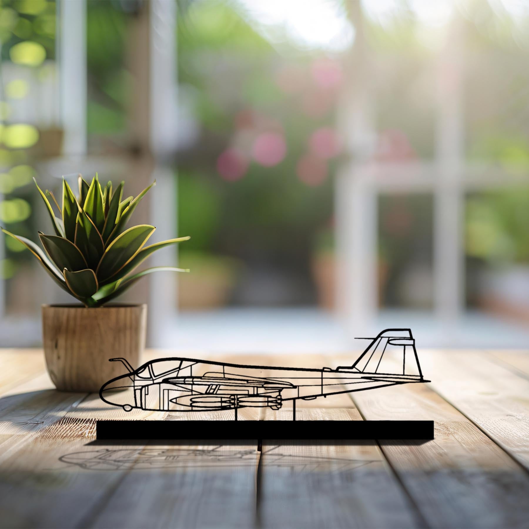 A-6 Intruder Silhouette Metal Art Stand