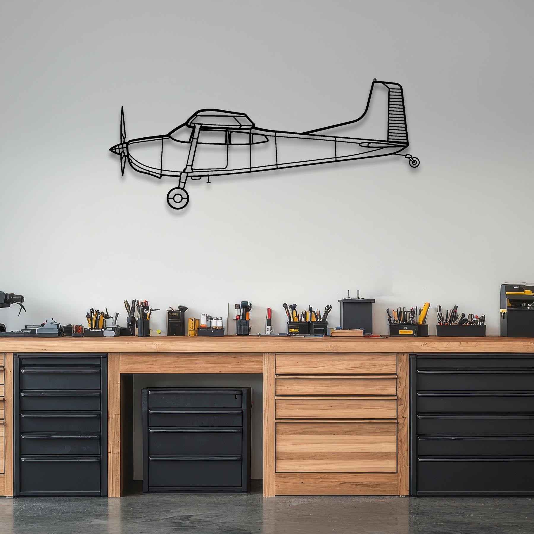 A185F Skywagon Metal Aircraft Wall Art - NCP0211