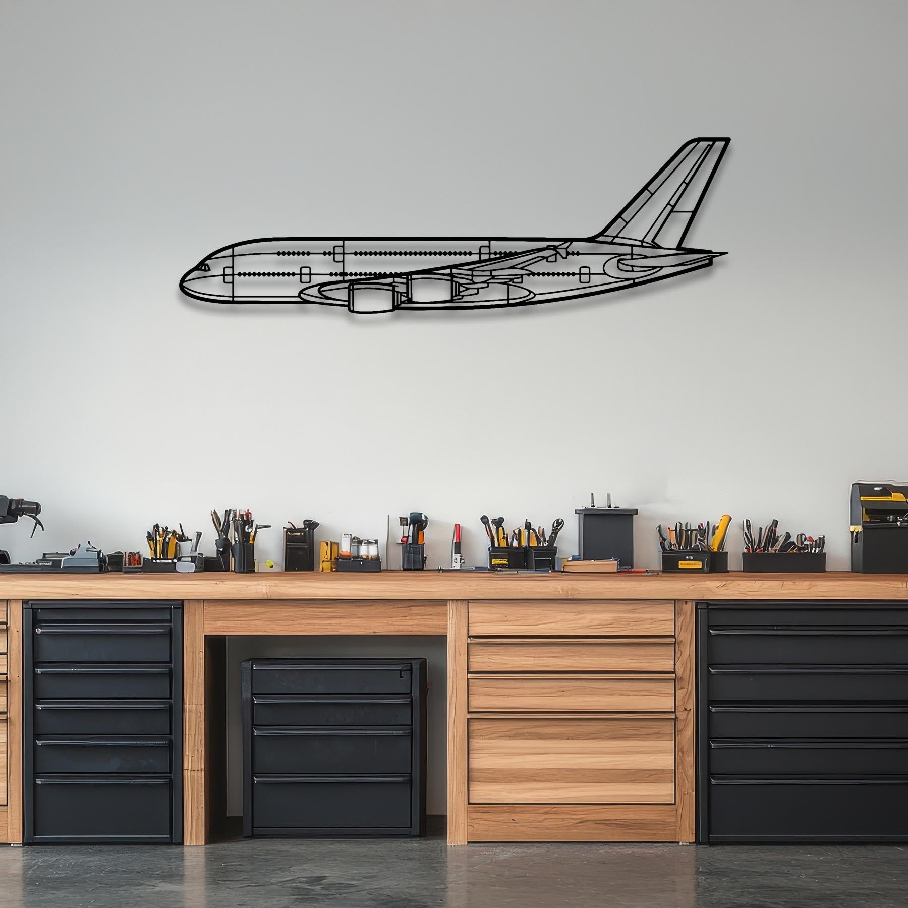A321 Metal Neon Aircraft Wall Art - NCN0009