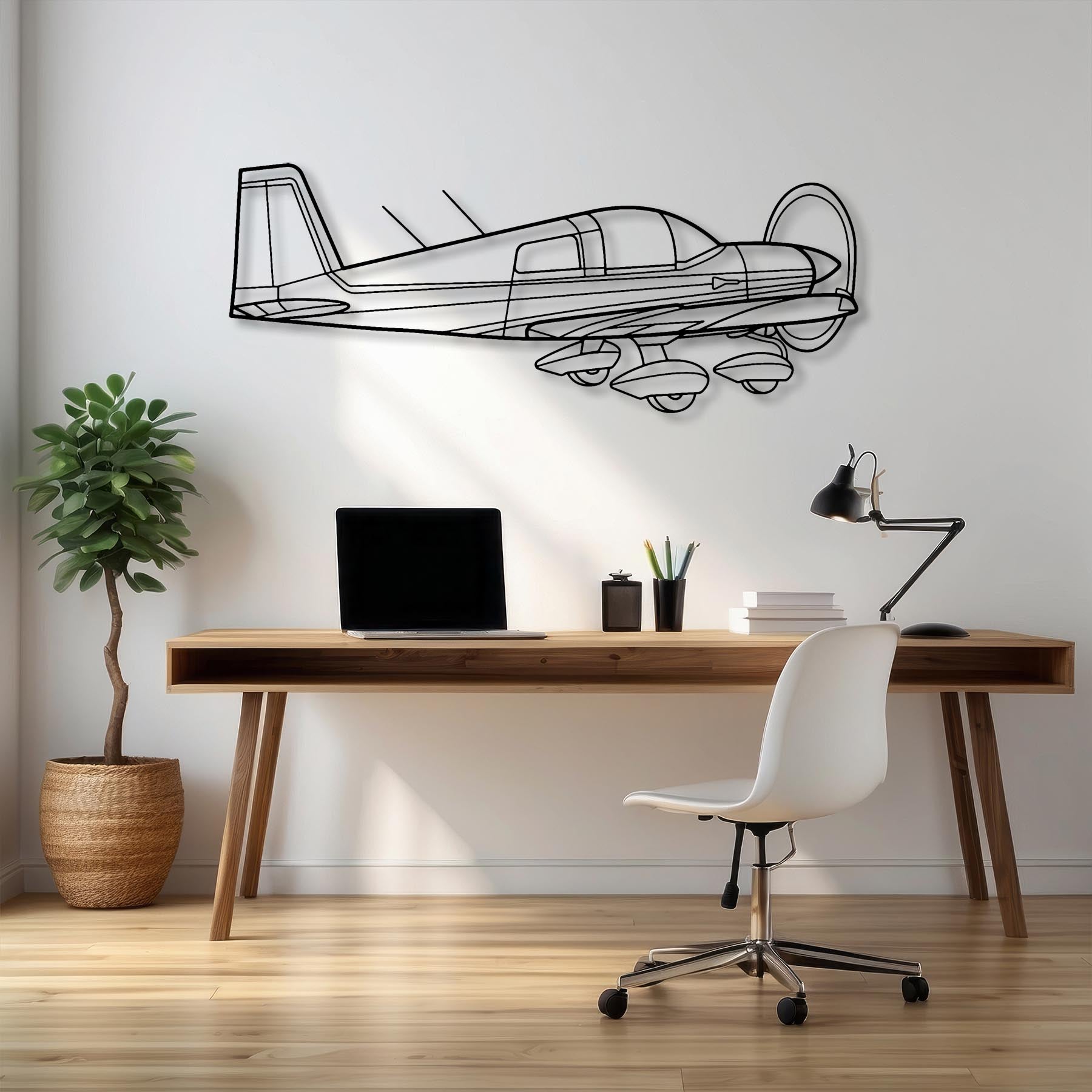 AA-1 Lynx Back Angle Metal Aircraft Wall Art - NCP0459