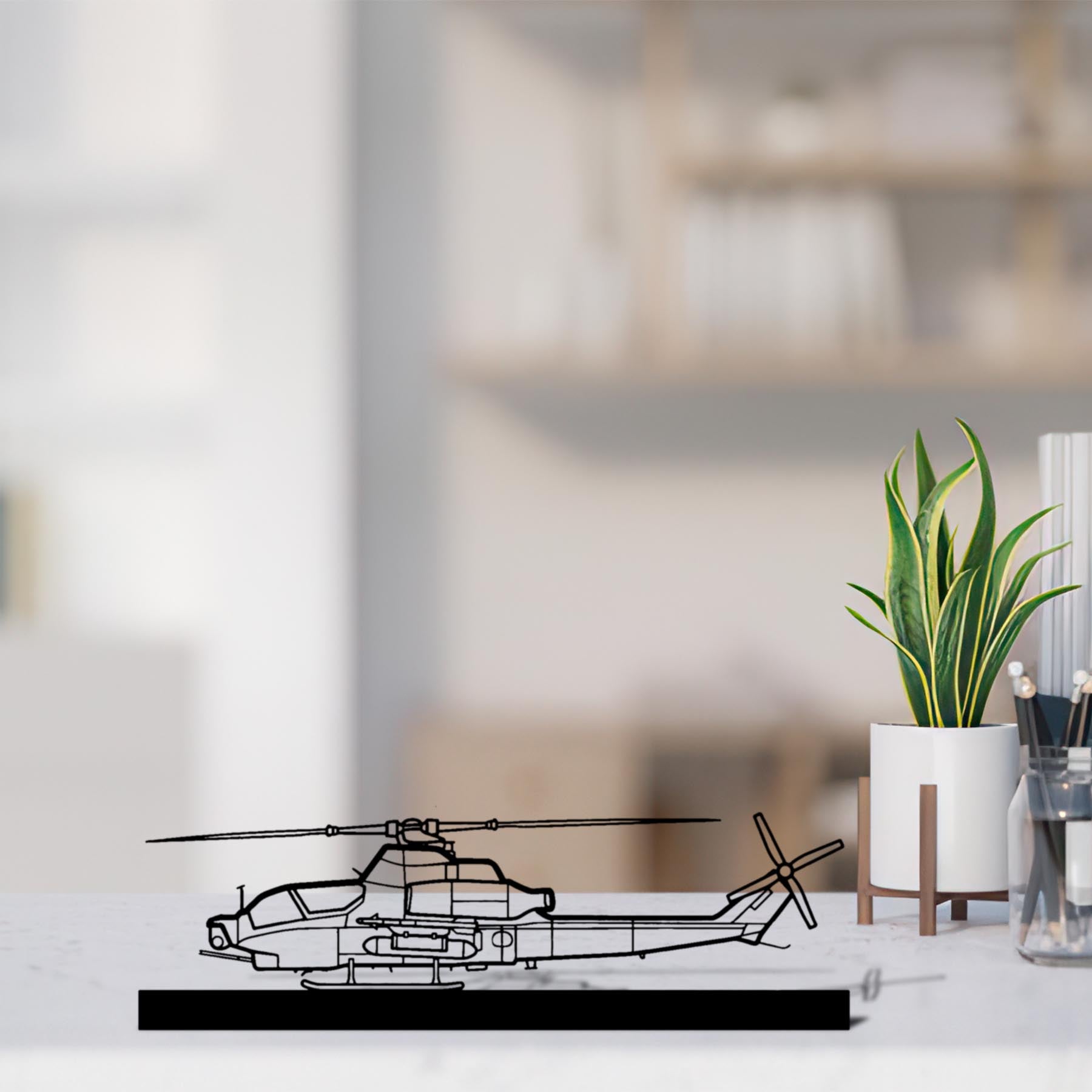 AH-1Z Viper Silhouette Metal Art Stand