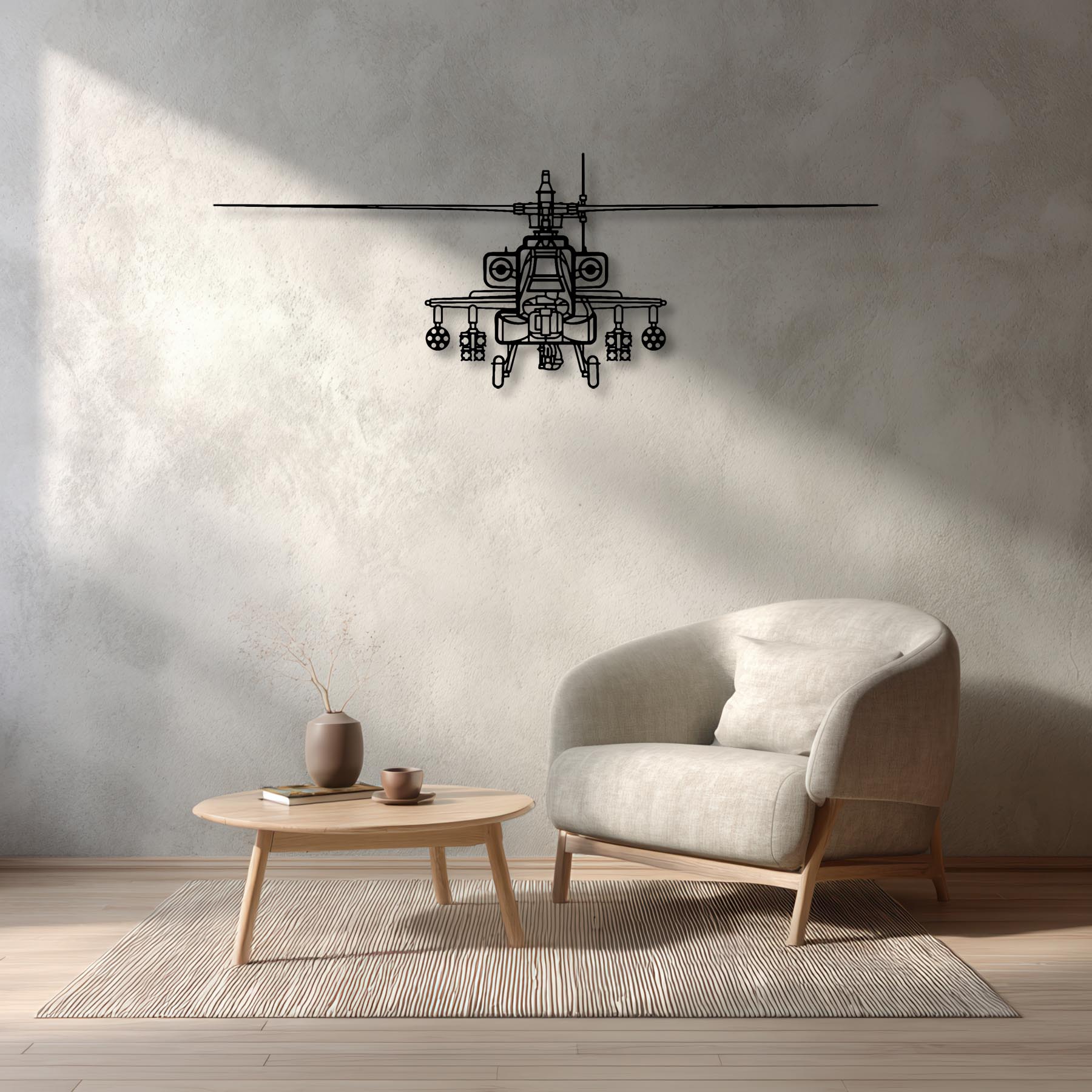 AH-64D Apache Front Metal Aircraft Wall Art - NCP0025