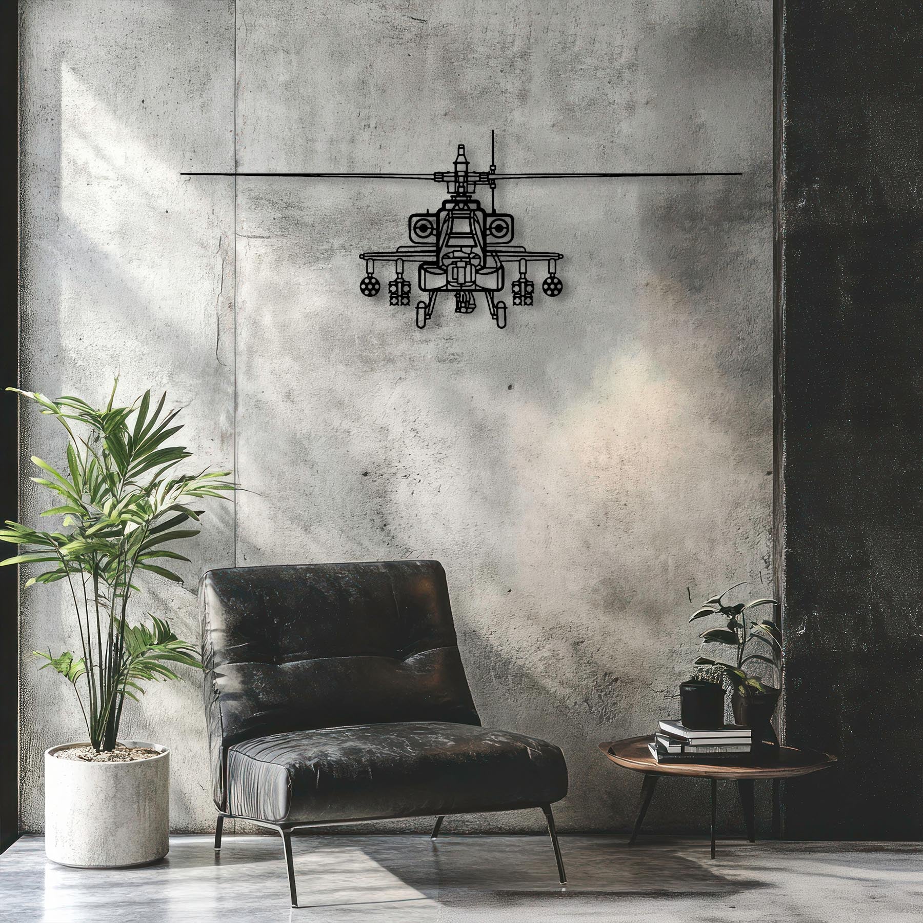 AH-64D Apache Front Metal Aircraft Wall Art - NCP0025