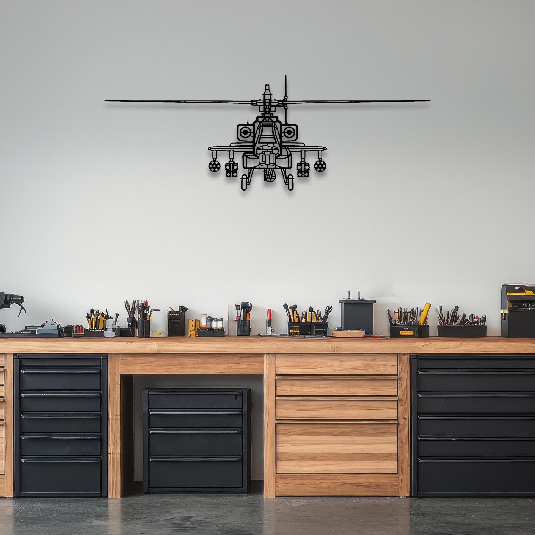 AH-64D Apache Front Metal Aircraft Wall Art - NCP0025