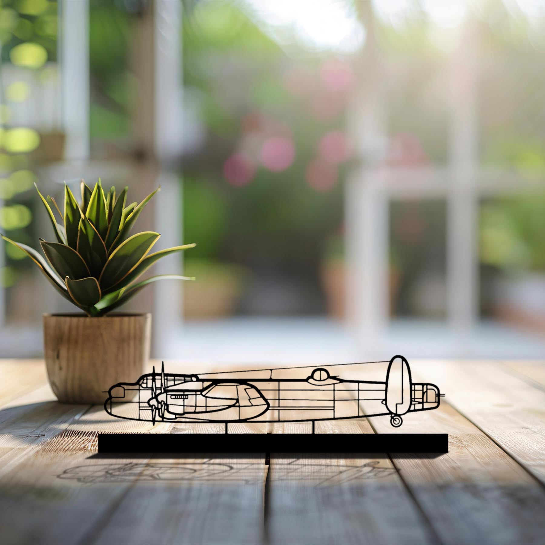 Avro Lancaster Silhouette Metal Art Stand