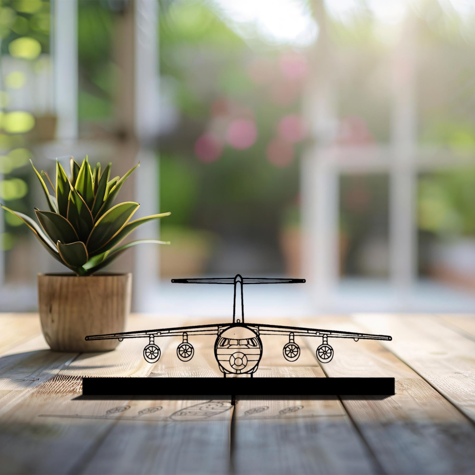 BAe 146 Silhouette Metal Art Stand