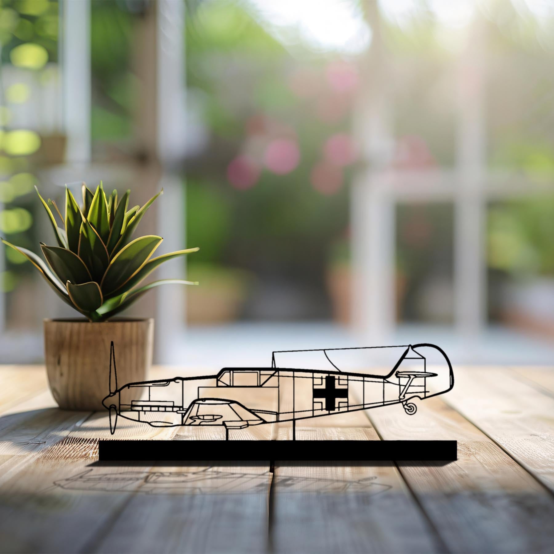 BF109 Silhouette Metal Art Stand