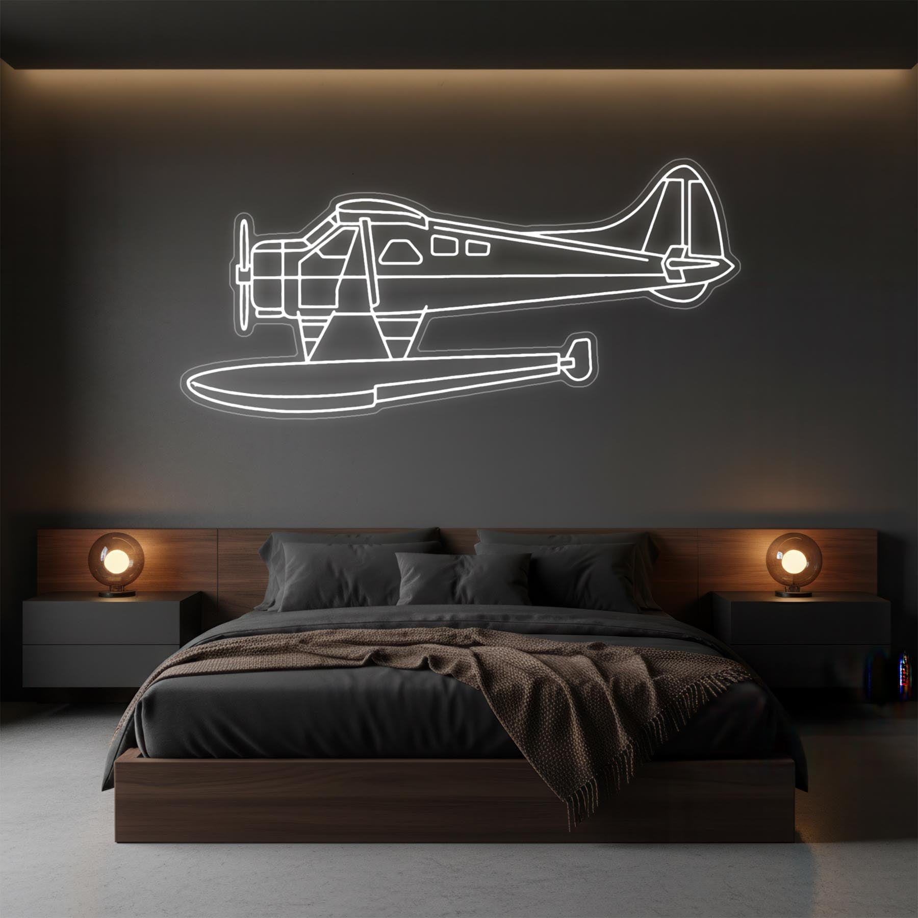 Beaver Float Neon Silhouette