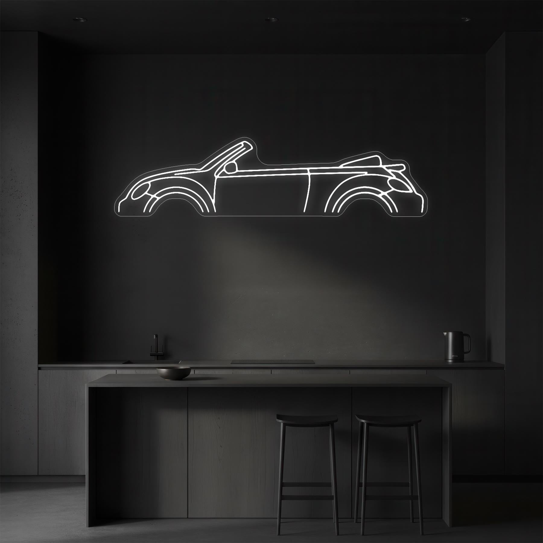 Beetle Cabrio 2017 Neon Silhouette