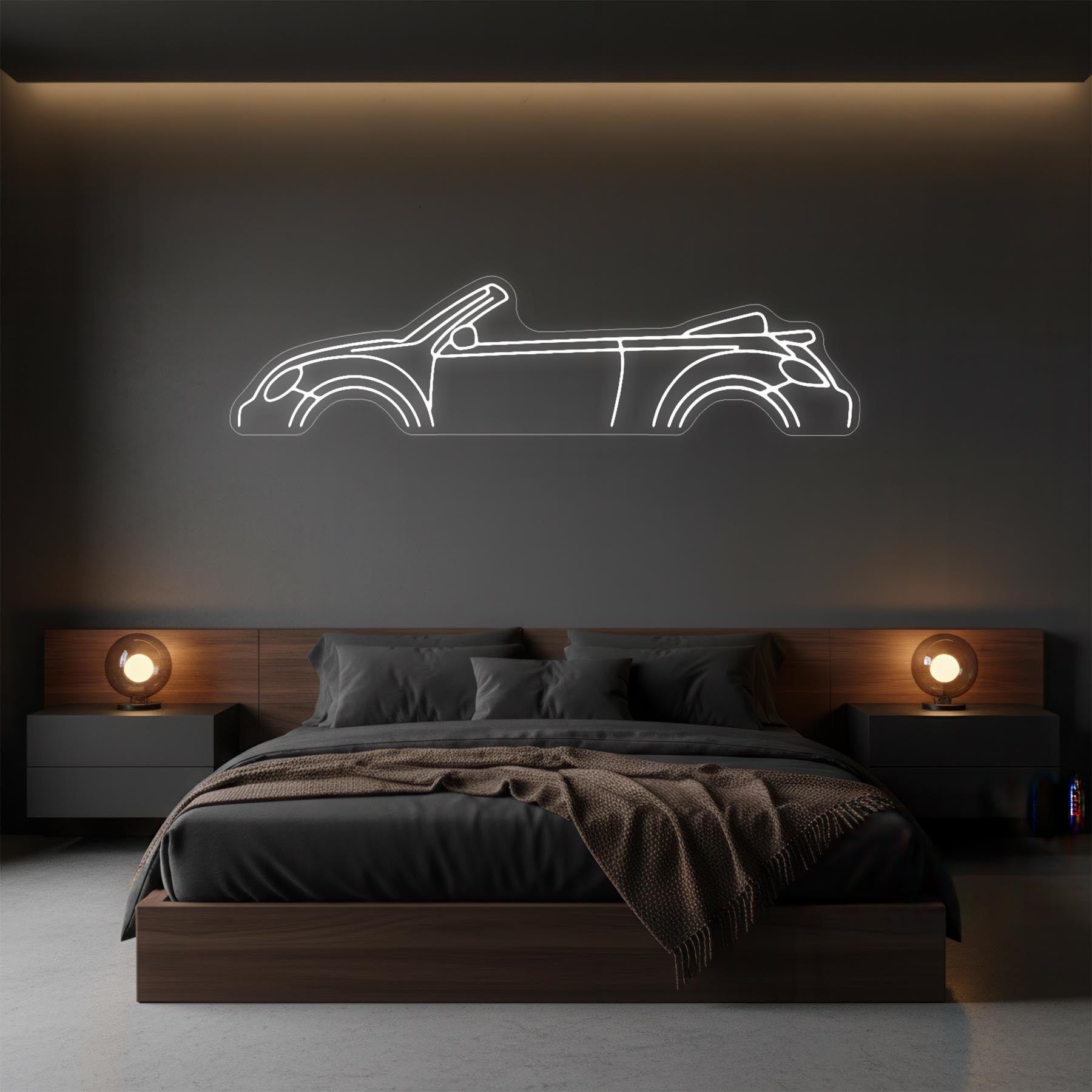Beetle Cabrio 2017 Neon Silhouette