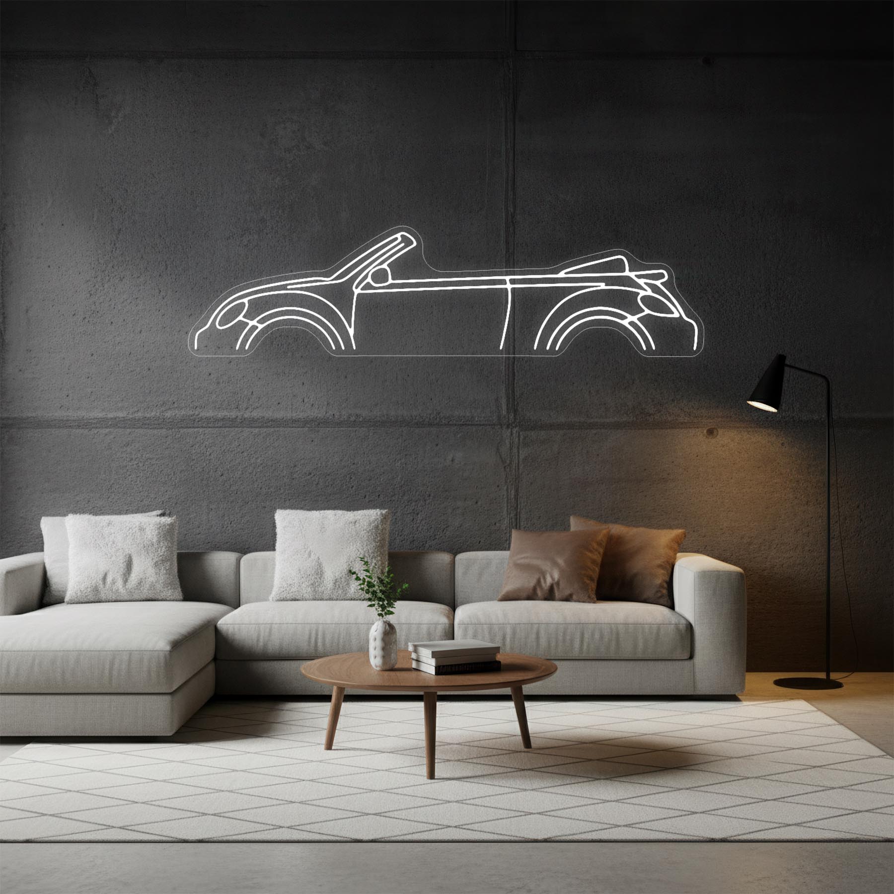 Beetle Cabrio 2017 Neon Silhouette