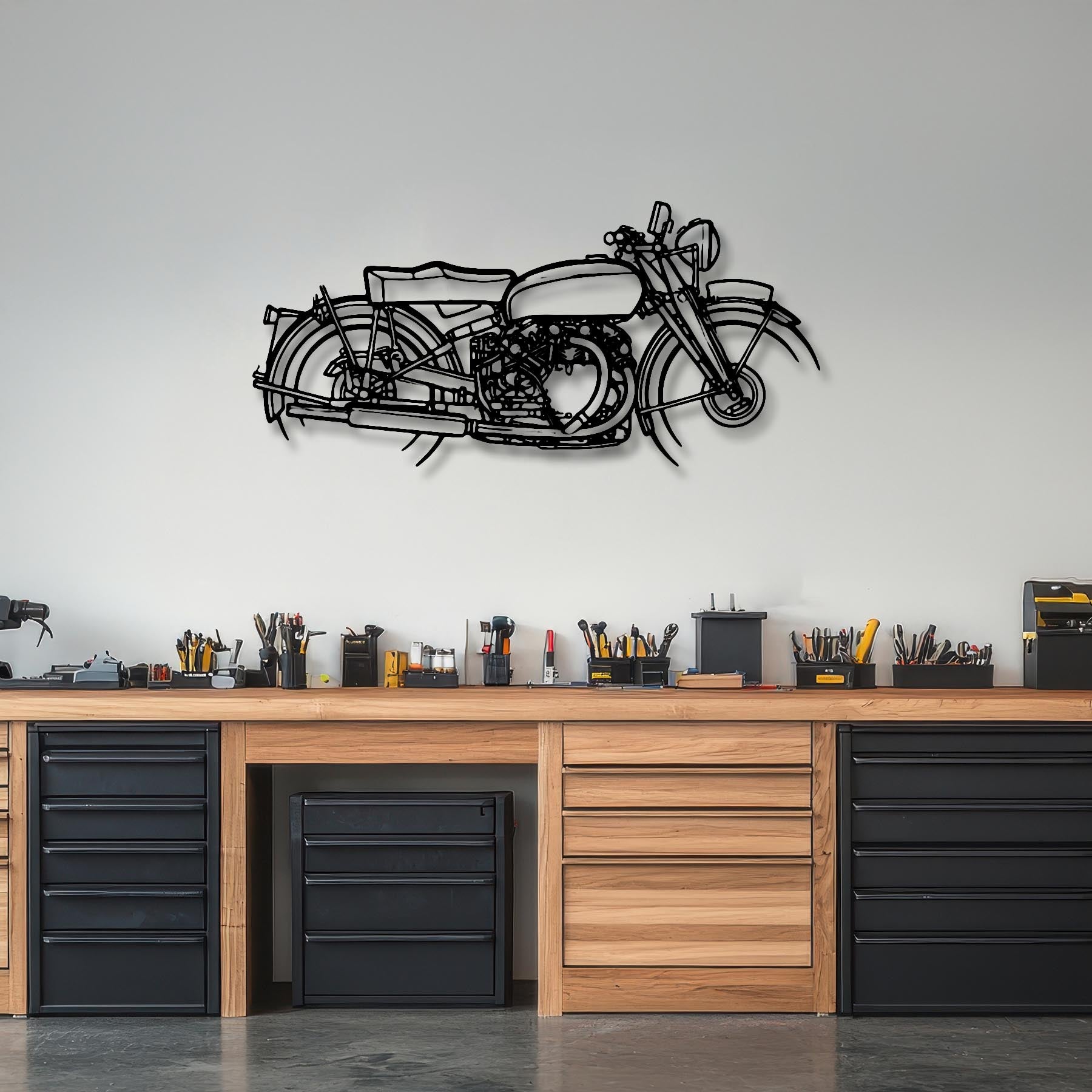 Black Shadow Silhouette Metal Wall Art